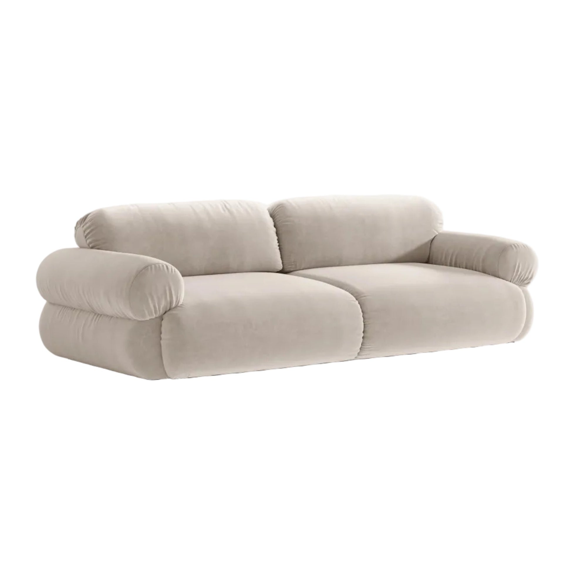 Sofa pre 4 osoby, zamatová OPHELIA, béžová