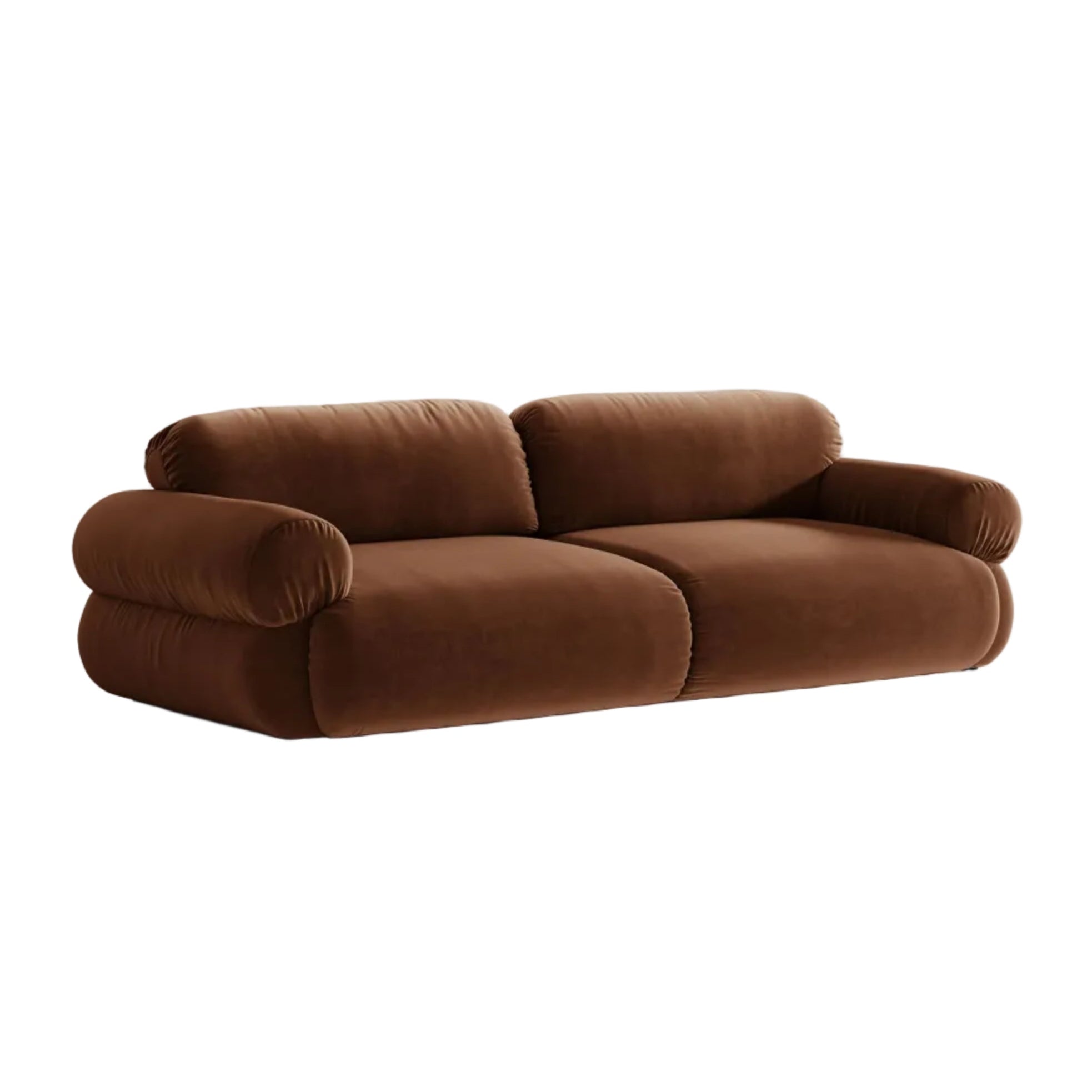 Sofa pre 4 osoby, zamatová OPHELIA, hnedá