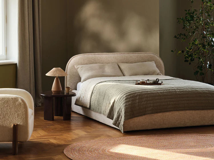 MURADA Bed Light Beige Melange Chenille