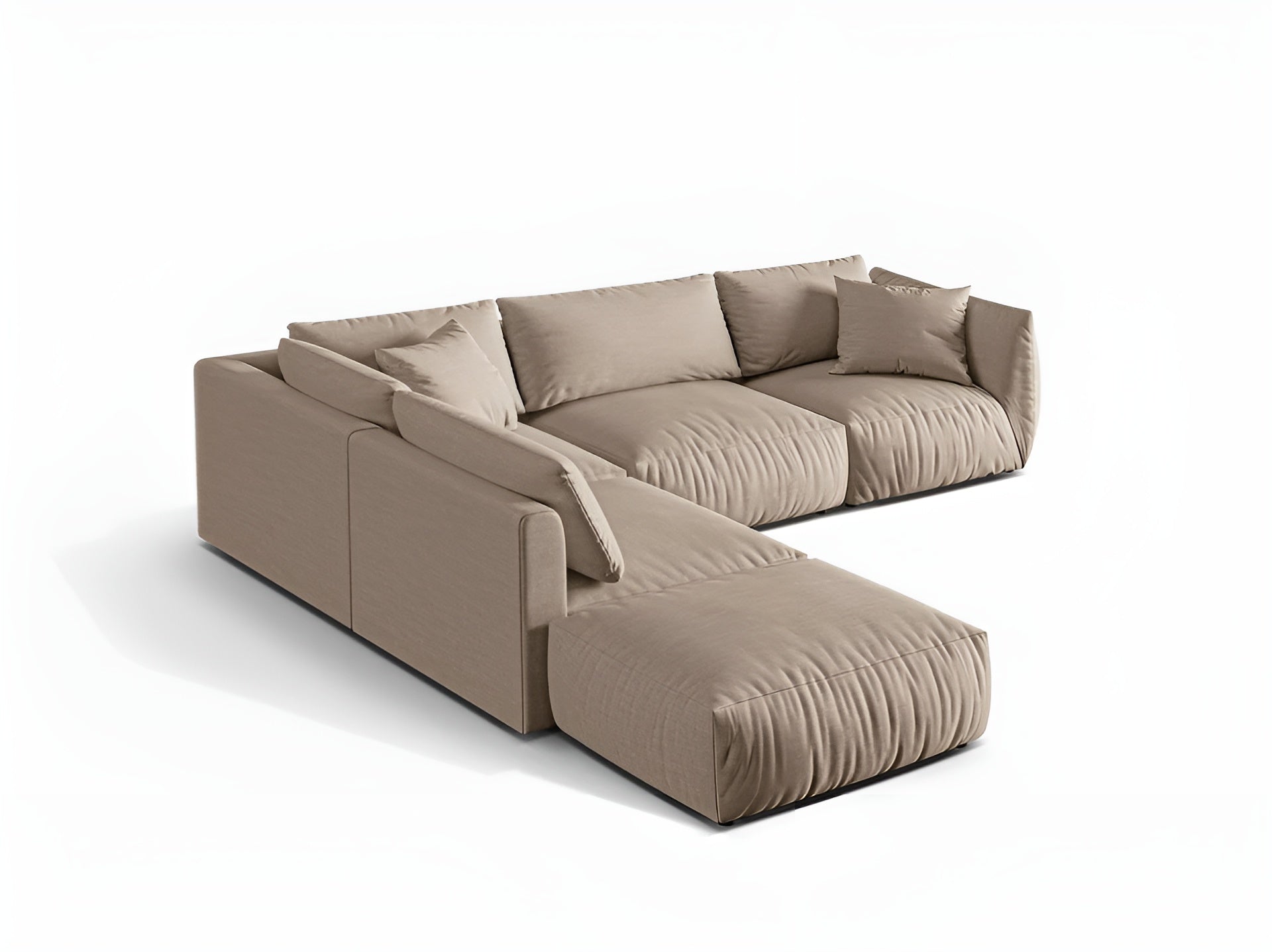 Left-facing modular sofa for 4 people CHRIS sand chenille