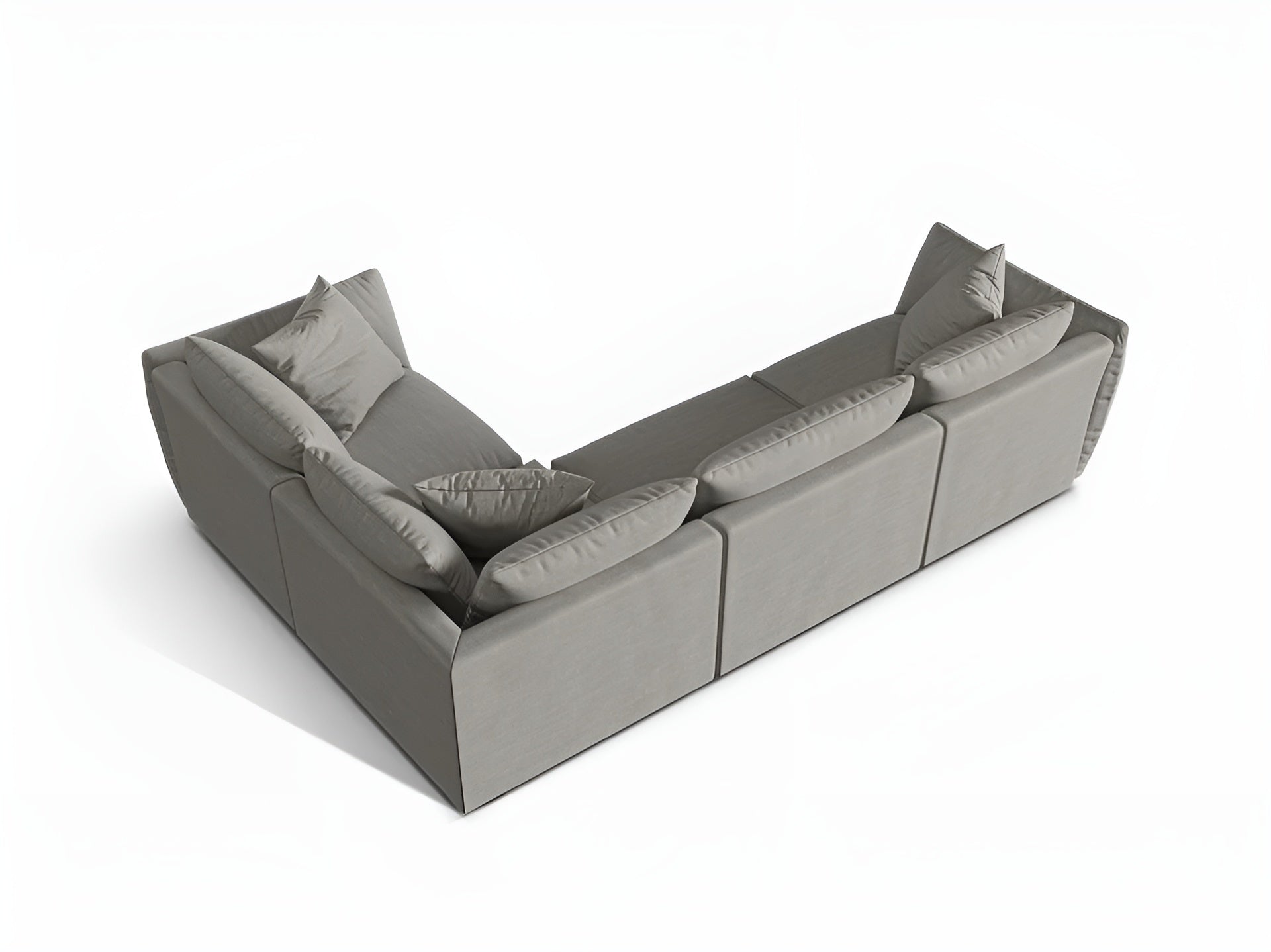 Right-facing 4-seater corner sofa CHRIS gray chenille