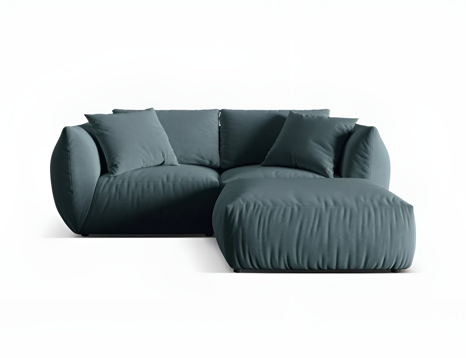 Left-facing velvet corner sofa CHRIS light blue
