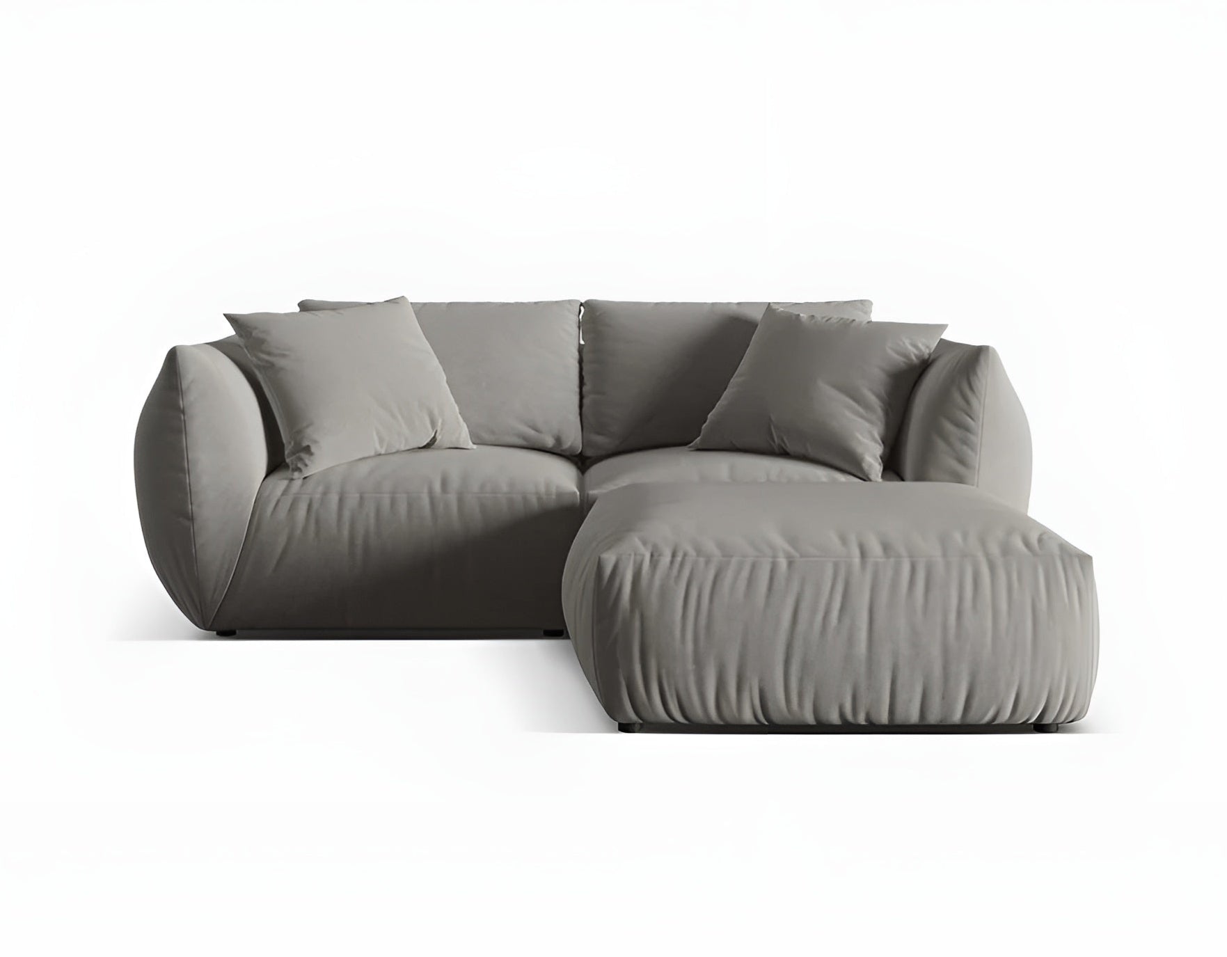 Sivý sametový rohový gauč CHRIS ľavý