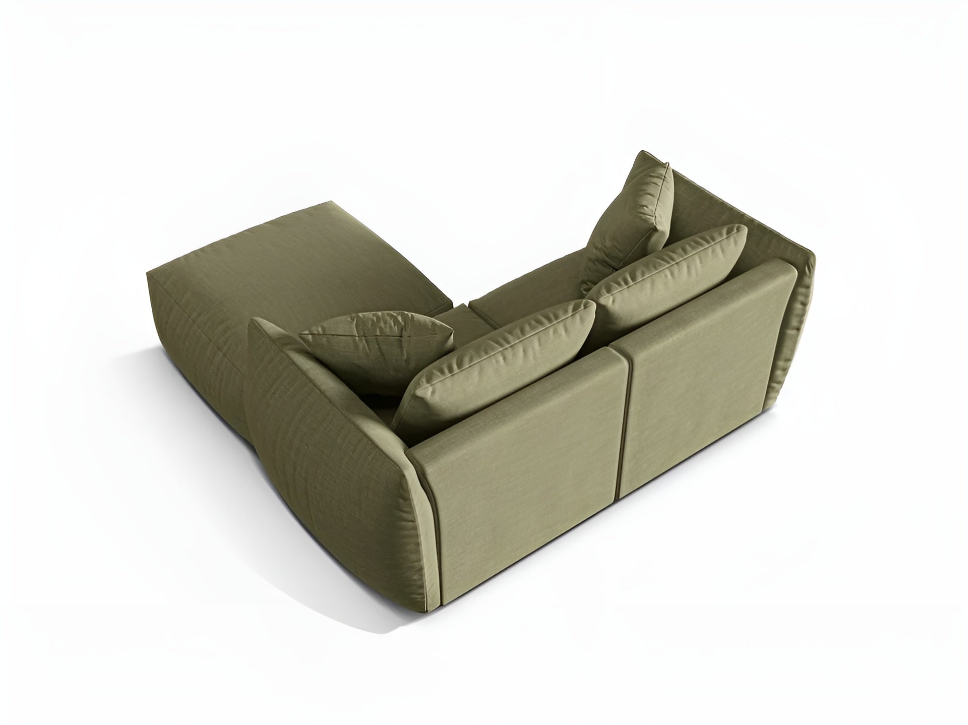 Left-sided corner sofa CHRIS light green chenille