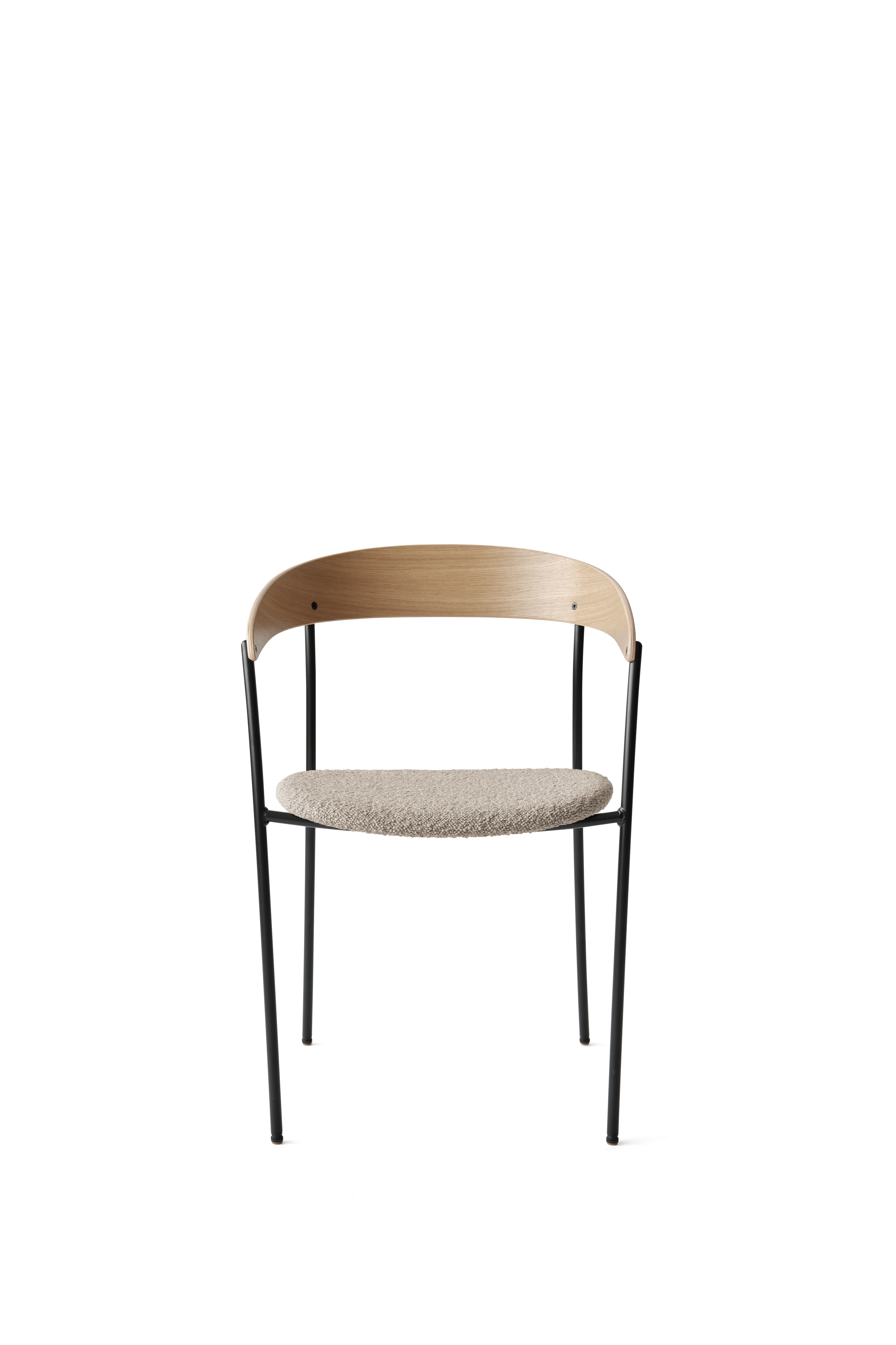 A chair with MISSING AREPHOUSTERS UPHOLSTEMED WITH Oak Veneer