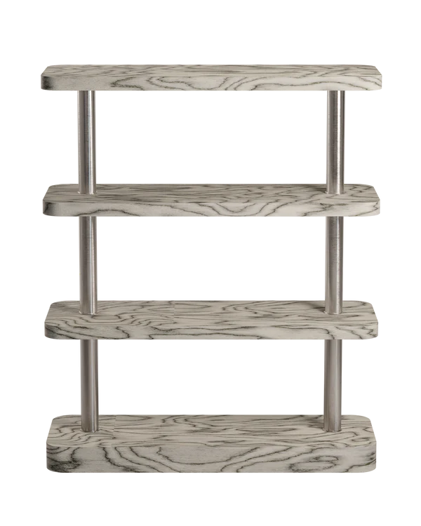 MOD shelf in veneer Sottsass with steel elements