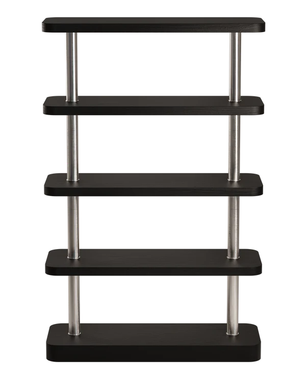 MOD black raven veneer shelf with steel elements