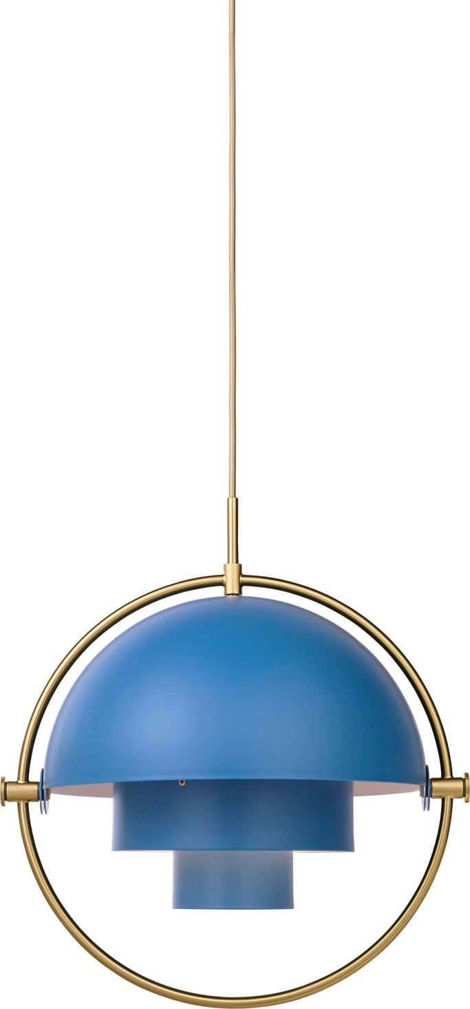 MULTI-LITE blue pendant lamp with brass