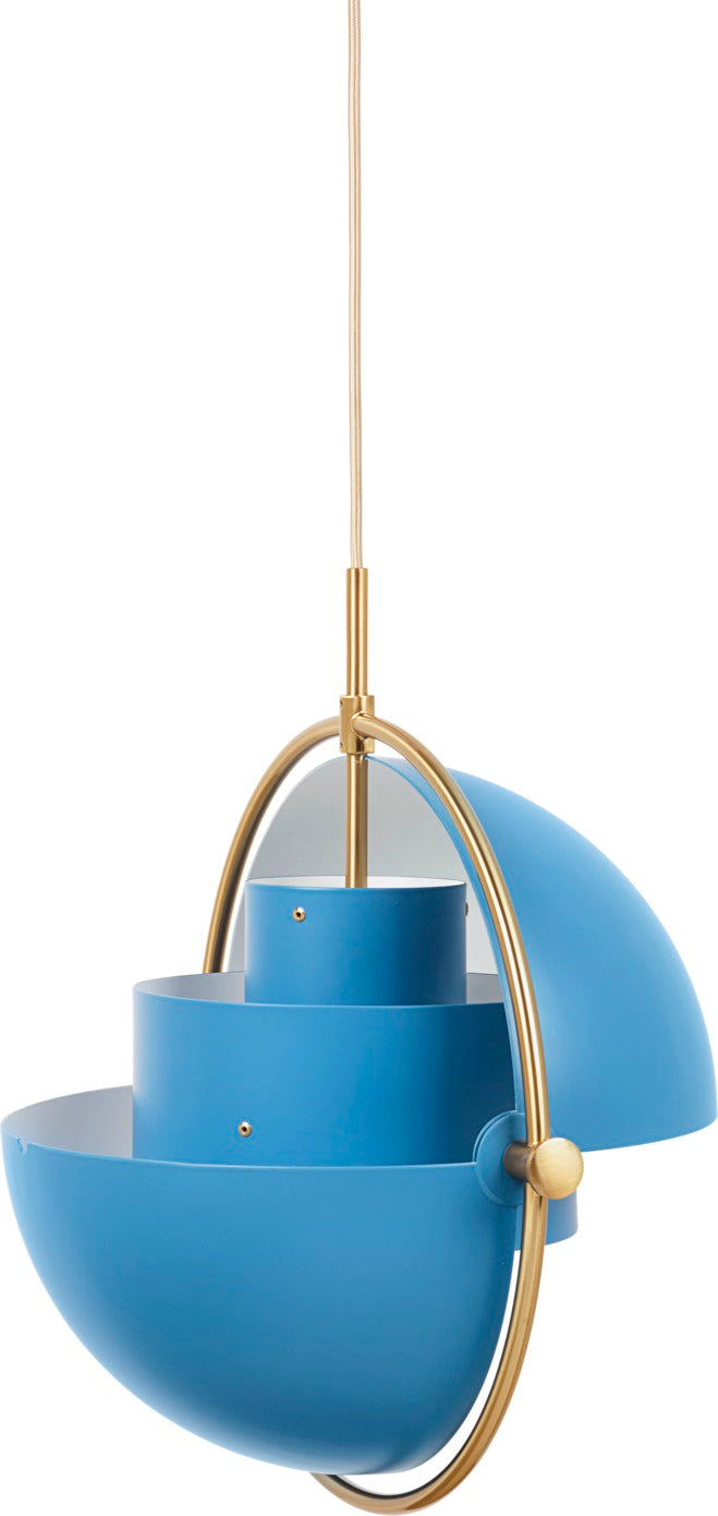 MULTI-LITE blue pendant lamp with brass