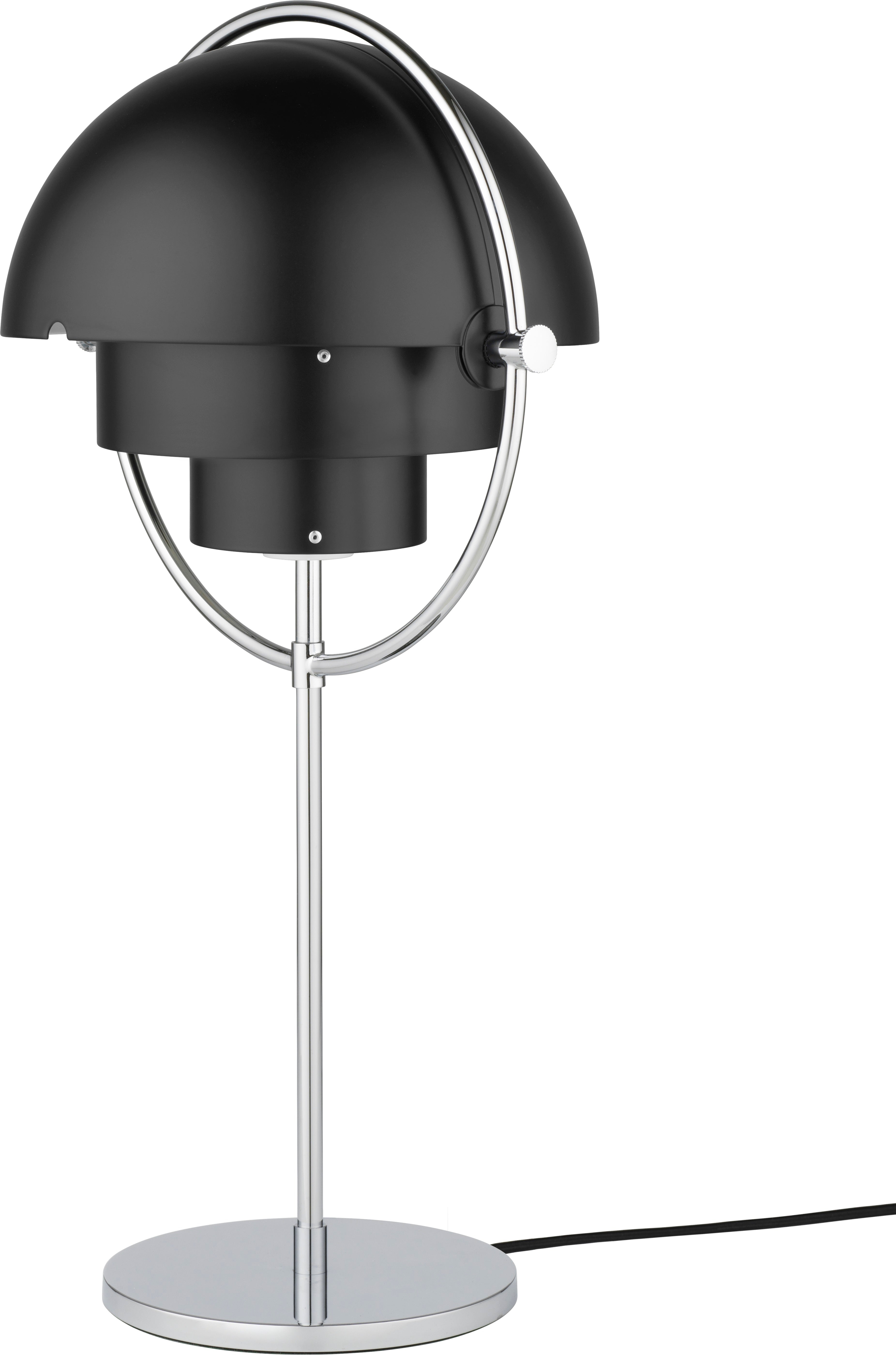 Stolná lampa MULTI-LITE čierna s chrómovaným podstavcom