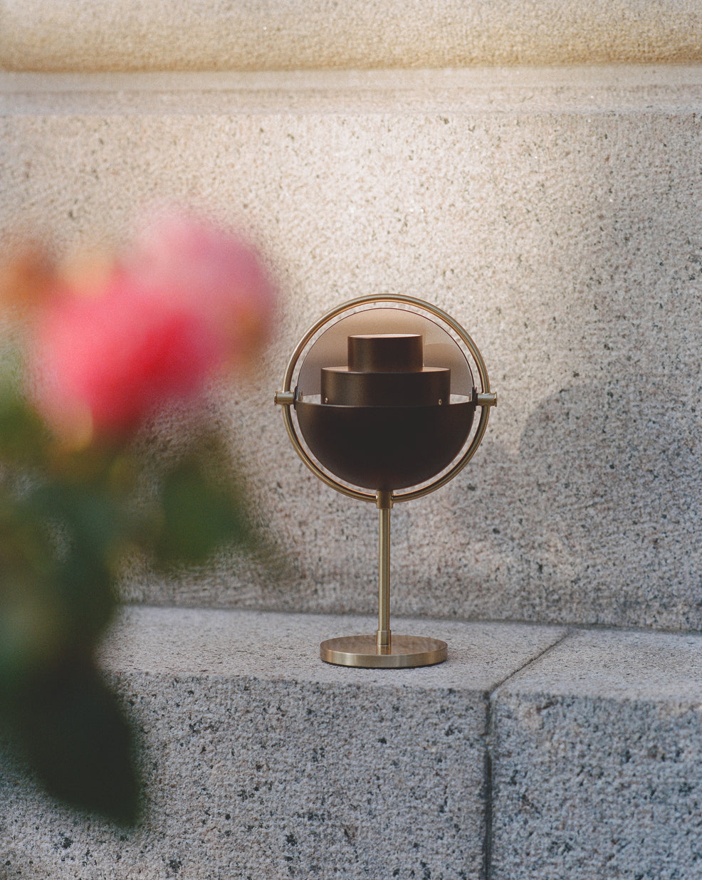 MULTI-LITE portable lamp black with brass base