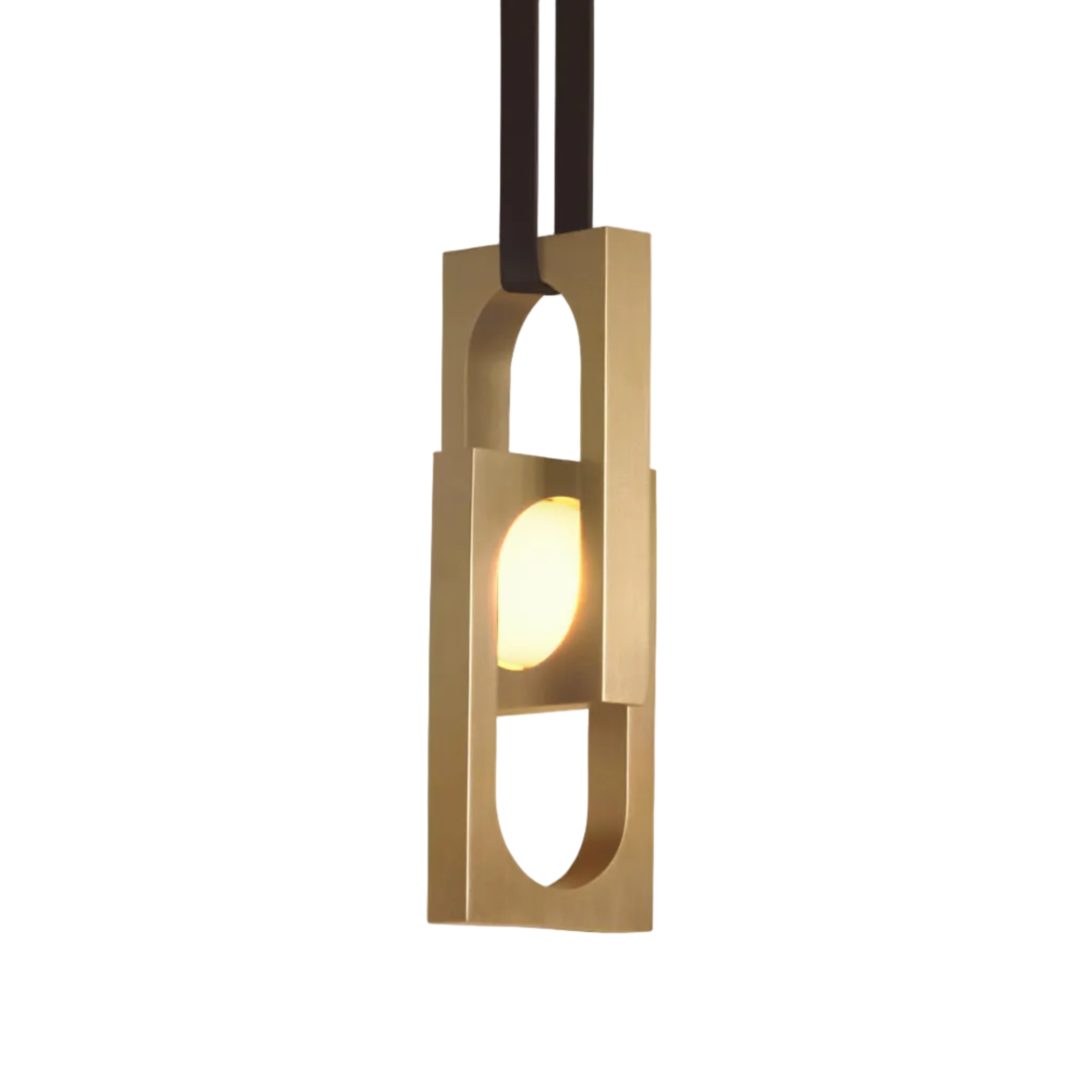 Lampa visiacá MYTHOS DUO s opálovým tienidlom a mosadzou