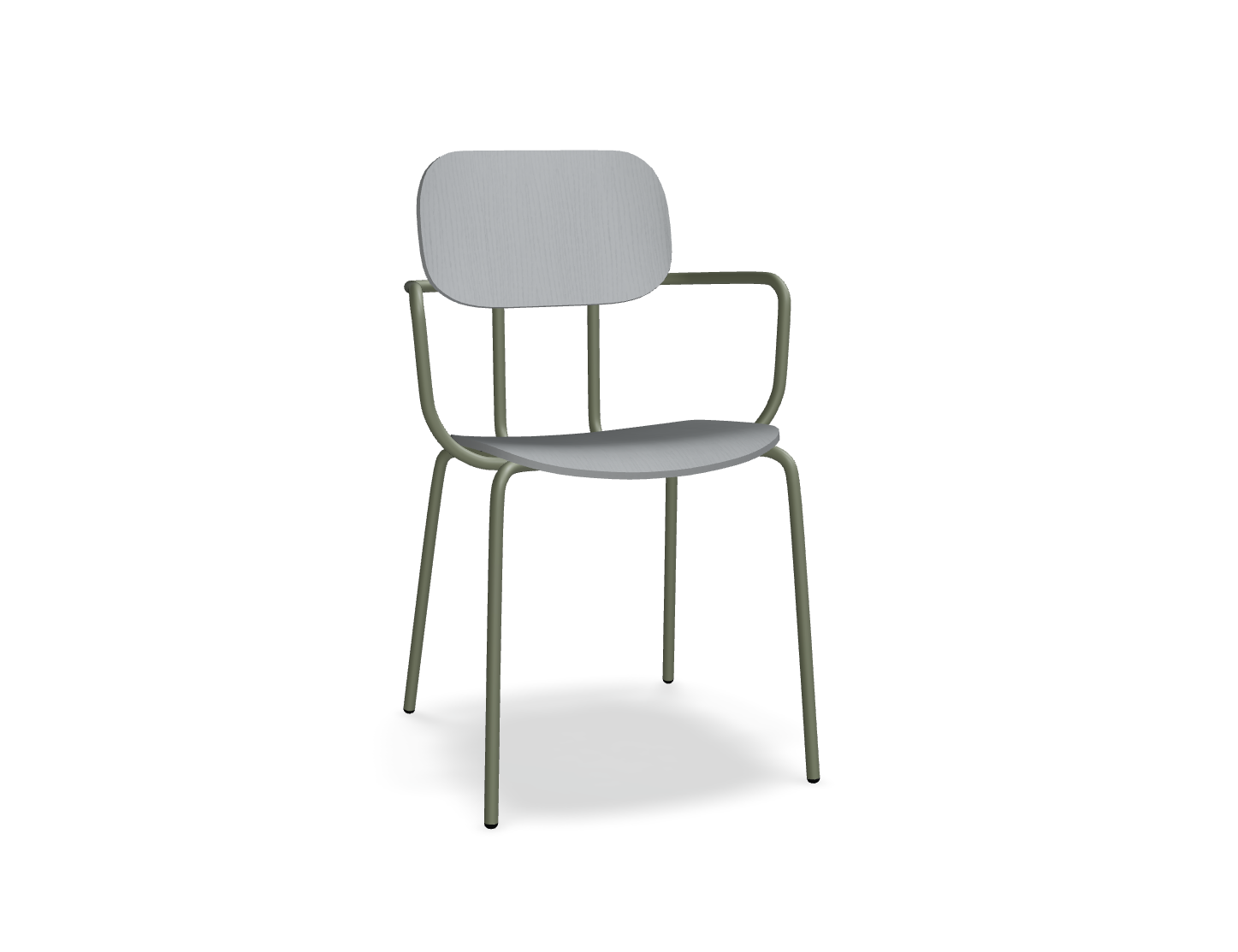 Krzesło NEW SCHOOL oliwkowa podstawa – .mdd