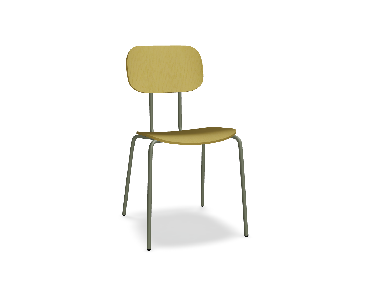 Krzesło NEW SCHOOL oliwkowa podstawa – .mdd