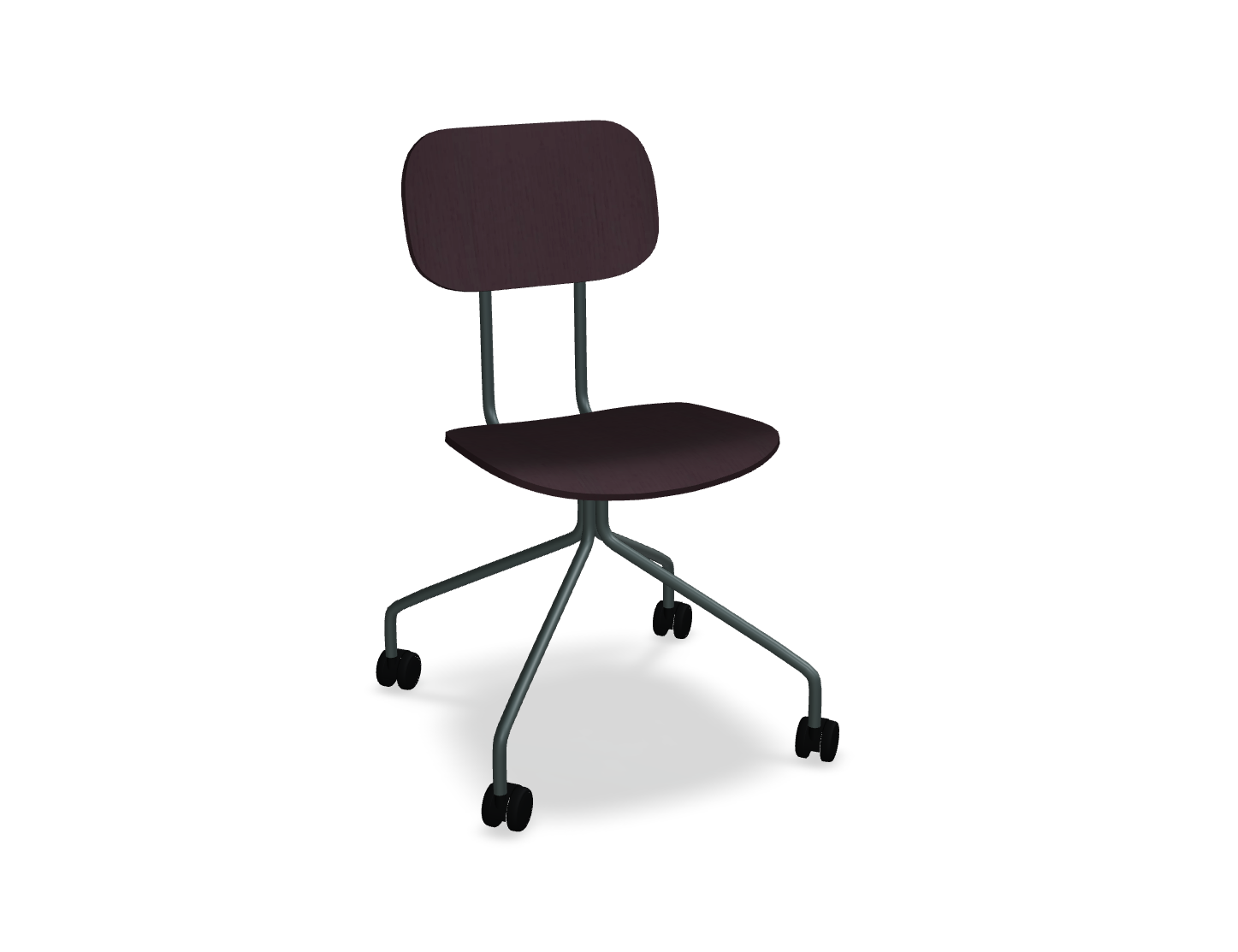 Krzesło biurowe NEW SCHOOL ciemnozielona podstawa – .mdd