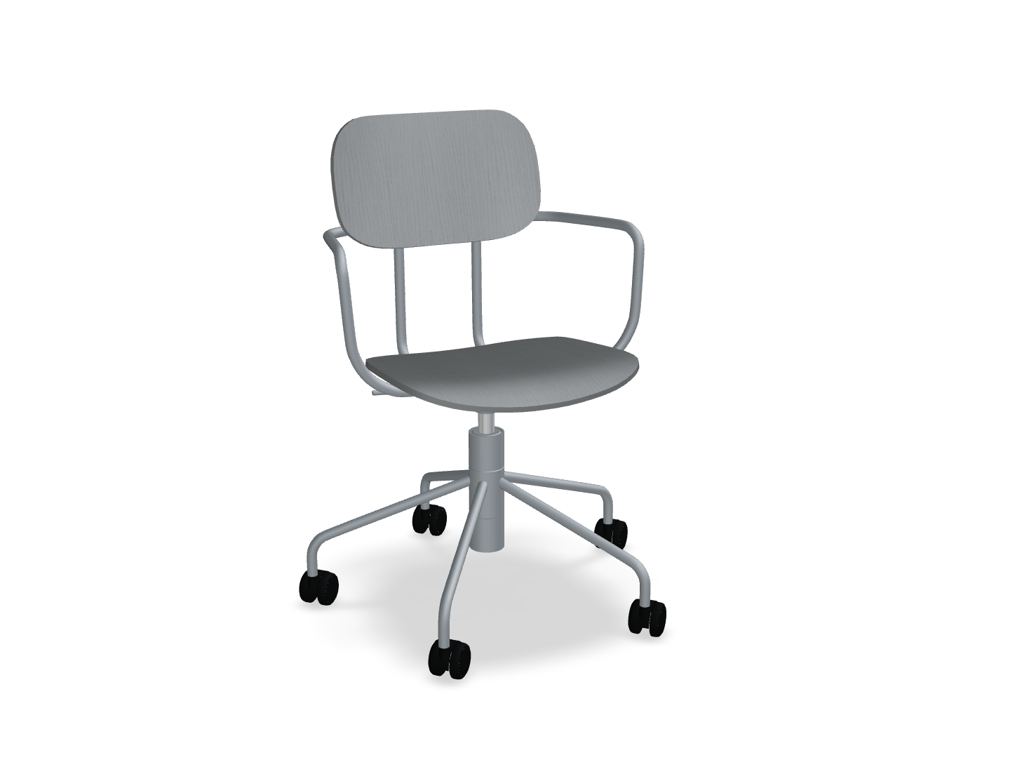Krzesło biurowe NEW SCHOOL ciemnoszara regulowana podstawa – .mdd