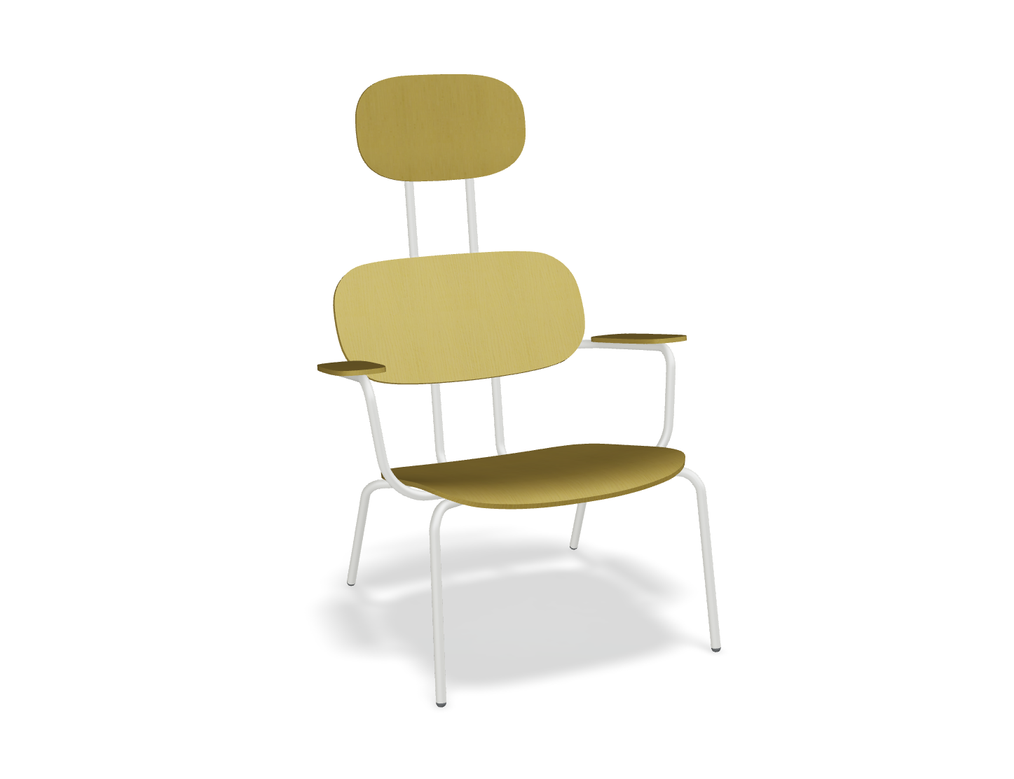 Fotel z zagłówkiem NEW SCHOOL LOUNGE perłowa podstawa – .mdd