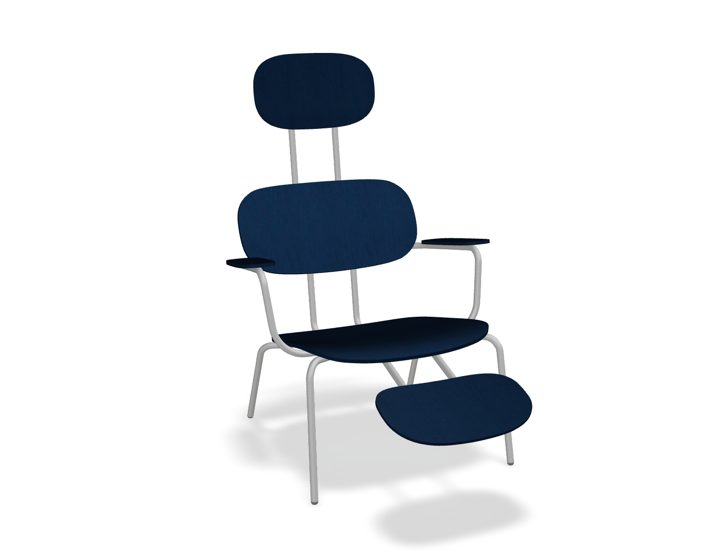 Fotel z zagłówkiem NEW SCHOOL LOUNGE jasnoszara podstawa – .mdd