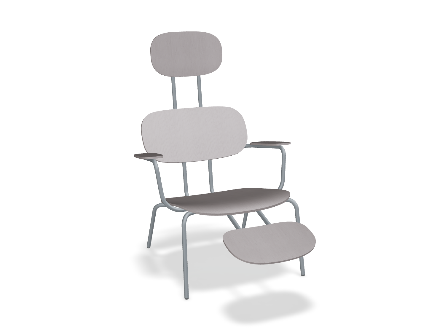 Fotel z zagłówkiem NEW SCHOOL LOUNGE ciemnoszara podstawa – .mdd