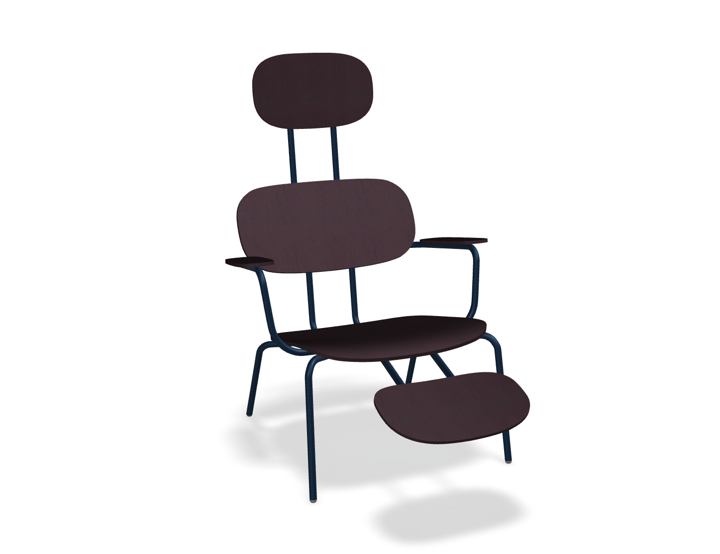 Fotel z zagłówkiem NEW SCHOOL LOUNGE niebieska podstawa – .mdd