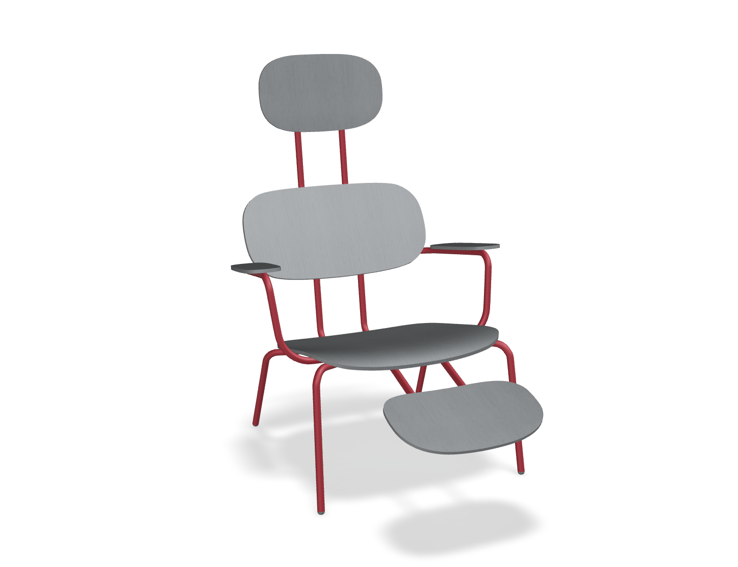 Fotel z zagłówkiem NEW SCHOOL LOUNGE czerwona podstawa – .mdd