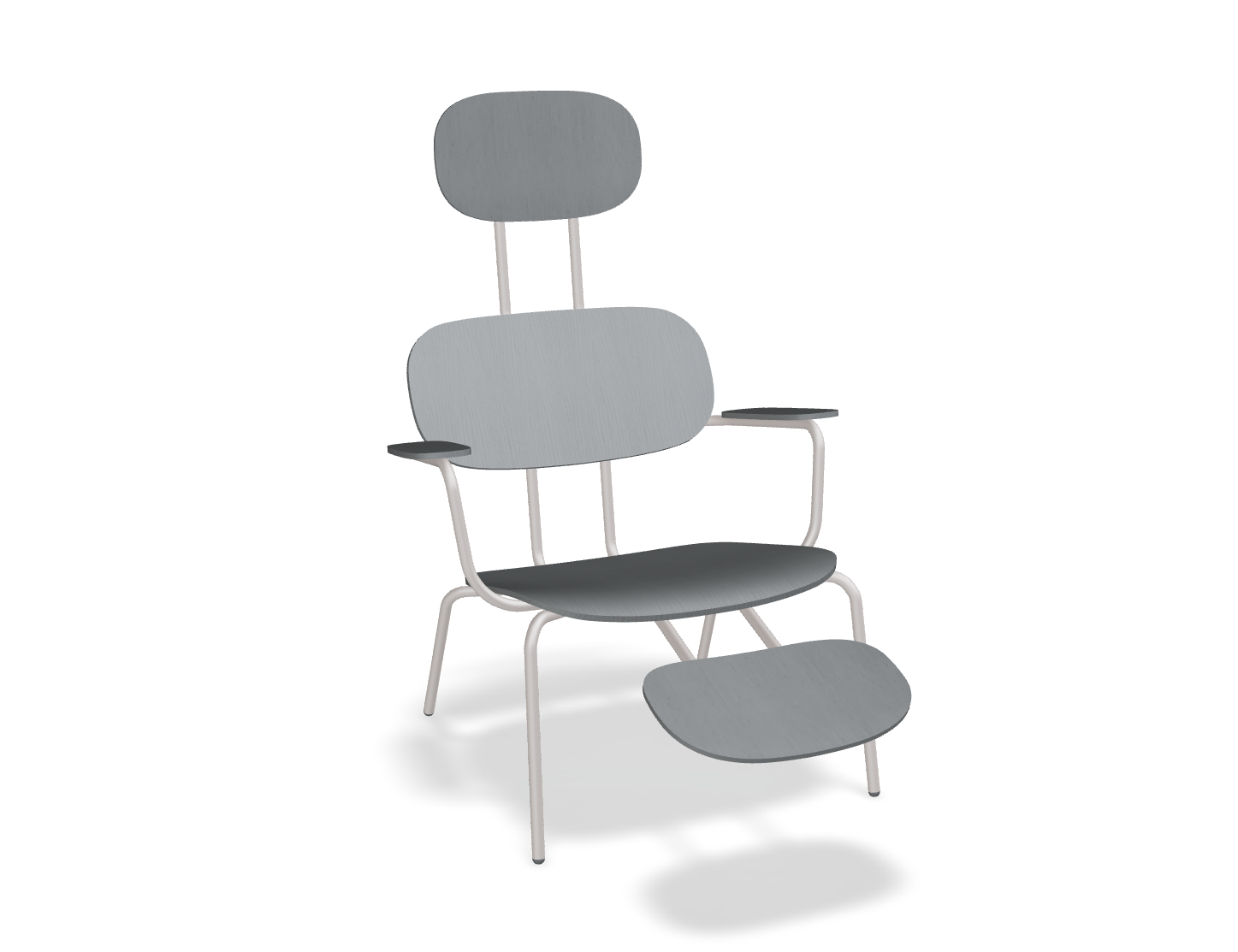 Fotel z zagłówkiem NEW SCHOOL LOUNGE beżowa podstawa – .mdd