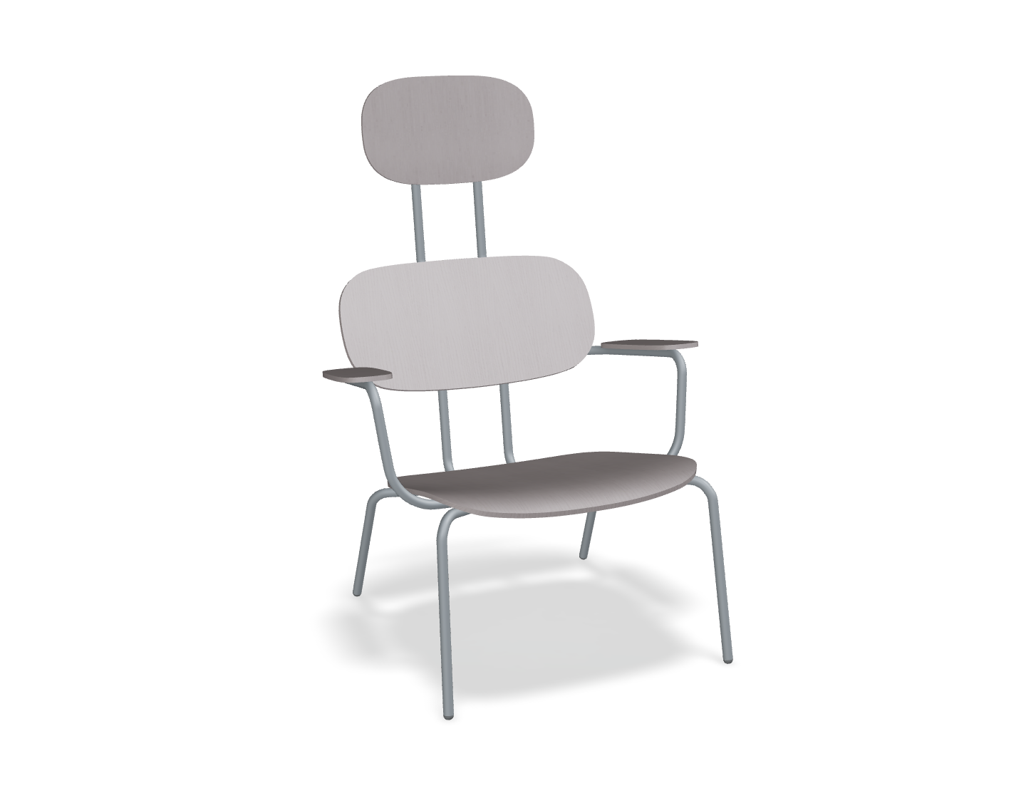 Fotel z zagłówkiem NEW SCHOOL LOUNGE ciemnoszara podstawa – .mdd