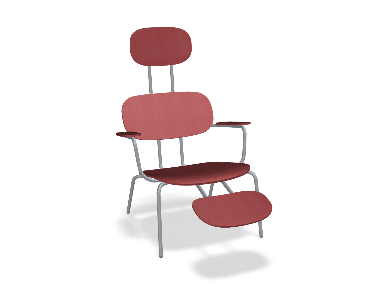 Fotel z zagłówkiem NEW SCHOOL LOUNGE ciemnoszara podstawa – .mdd