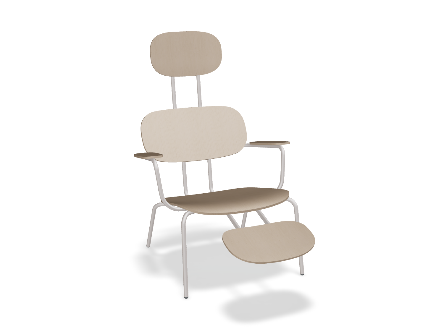 Fotel z zagłówkiem NEW SCHOOL LOUNGE beżowa podstawa – .mdd