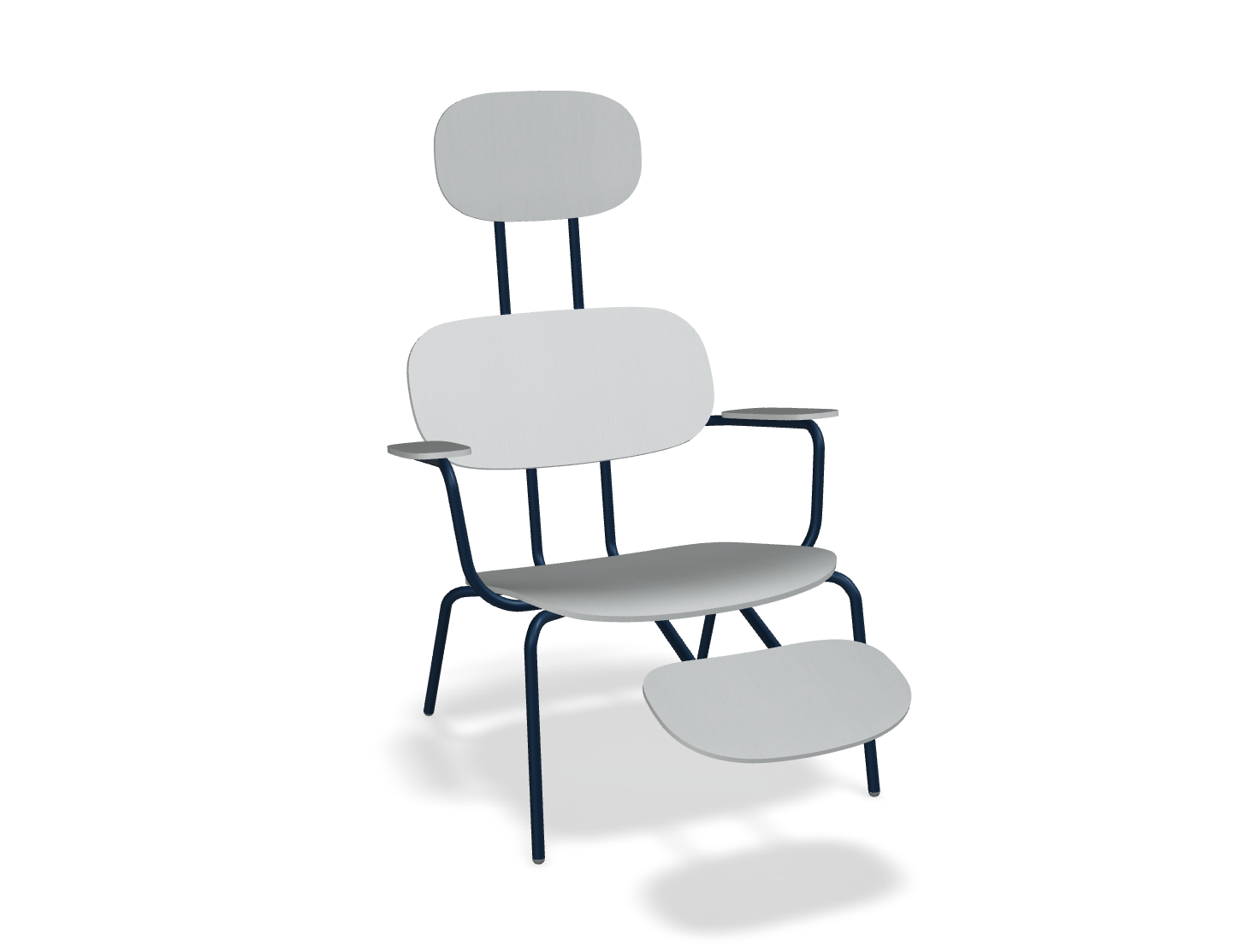 Fotel z zagłówkiem NEW SCHOOL LOUNGE niebieska podstawa – .mdd