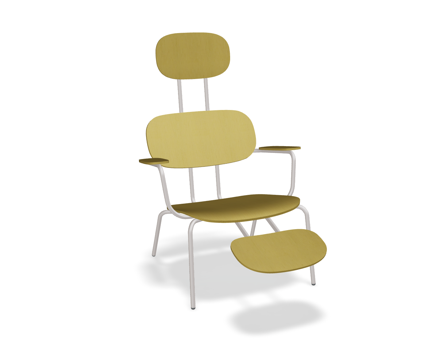Fotel z zagłówkiem NEW SCHOOL LOUNGE beżowa podstawa – .mdd