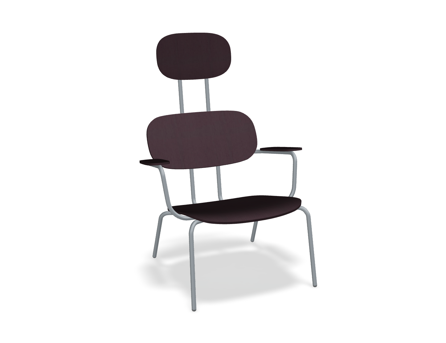Fotel z zagłówkiem NEW SCHOOL LOUNGE ciemnoszara podstawa – .mdd
