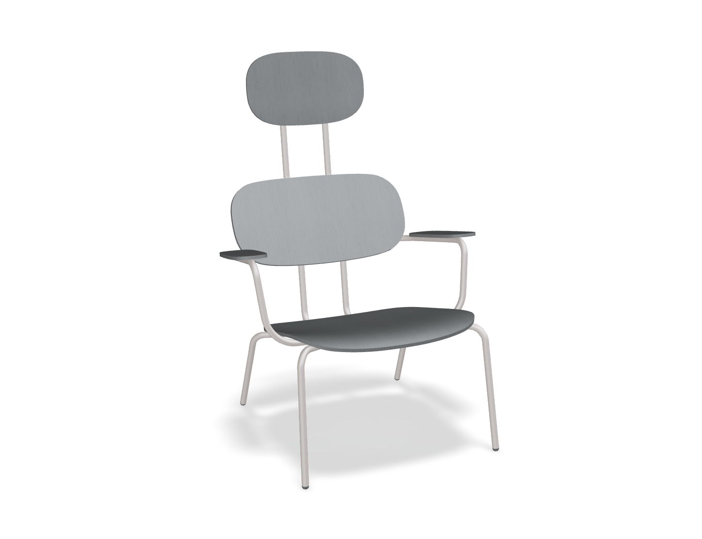 Fotel z zagłówkiem NEW SCHOOL LOUNGE beżowa podstawa – .mdd