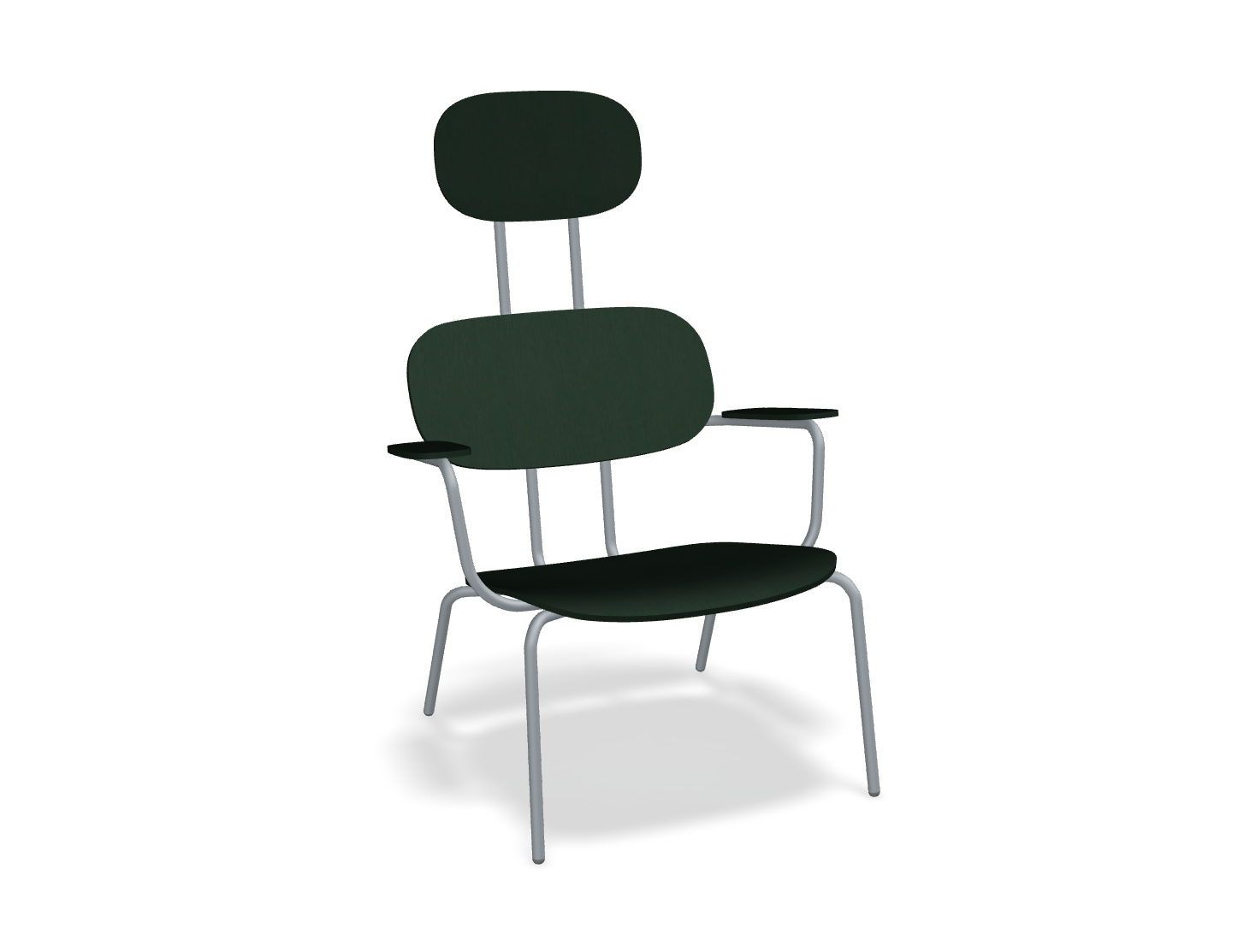 Fotel z zagłówkiem NEW SCHOOL LOUNGE ciemnoszara podstawa – .mdd