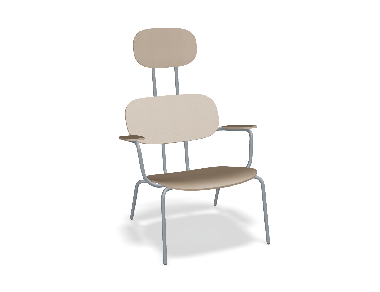 Fotel z zagłówkiem NEW SCHOOL LOUNGE ciemnoszara podstawa – .mdd