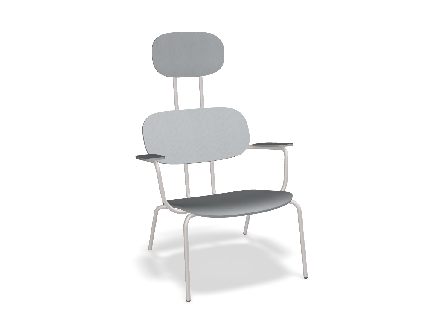 Fotel z zagłówkiem NEW SCHOOL LOUNGE beżowa podstawa – .mdd