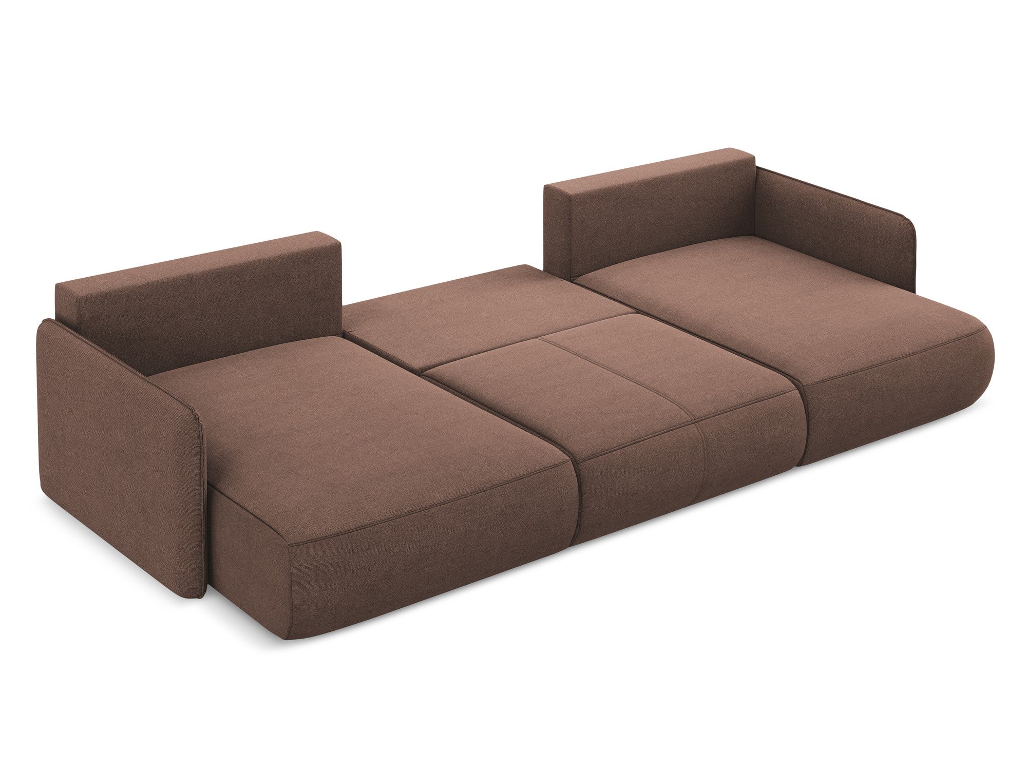 Panoramic corner sofa with sleeping function NANEA in muted pink