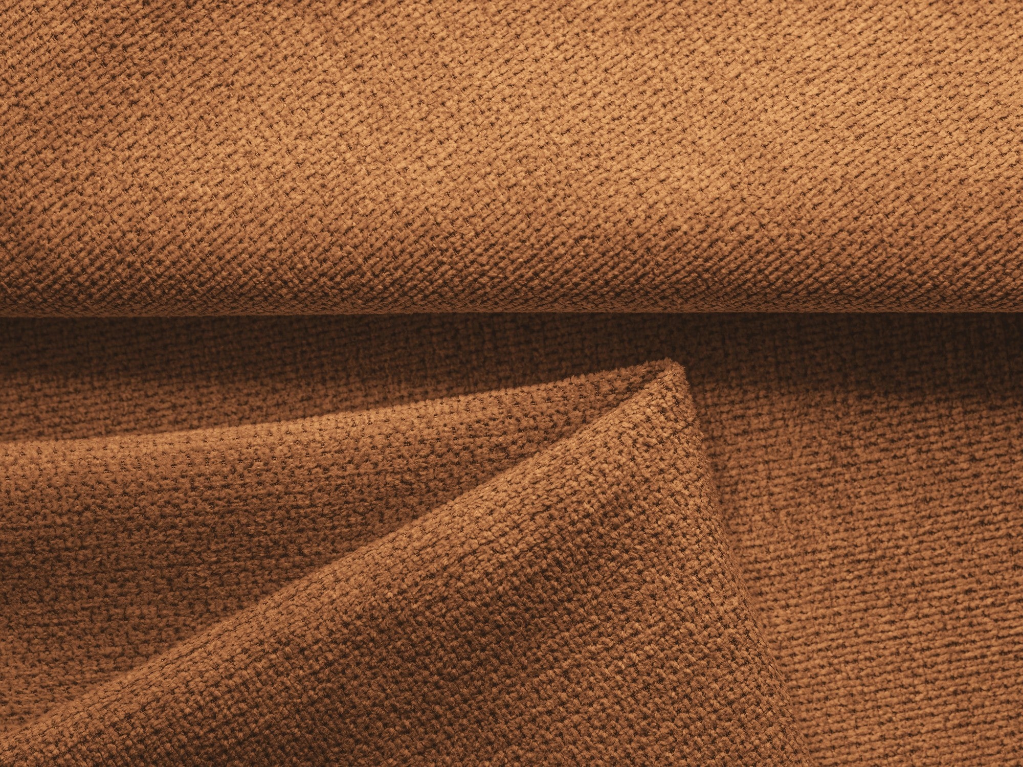 Panoramic corner sofa with sleeping function NANEA terracotta chenille
