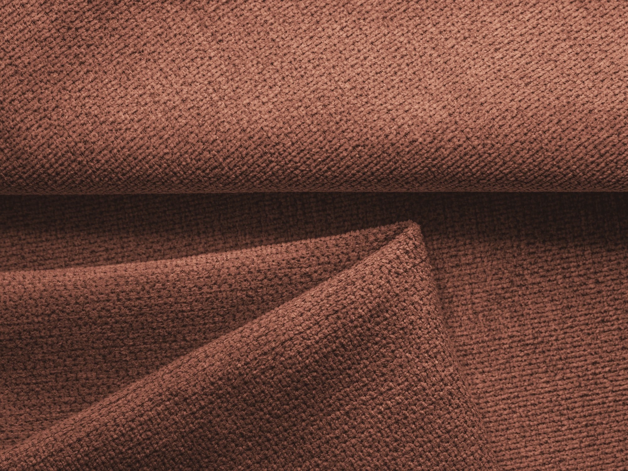 Panoramatický rohový gauč s funkciou spania NANEA v tlmené ružovej s chenilom