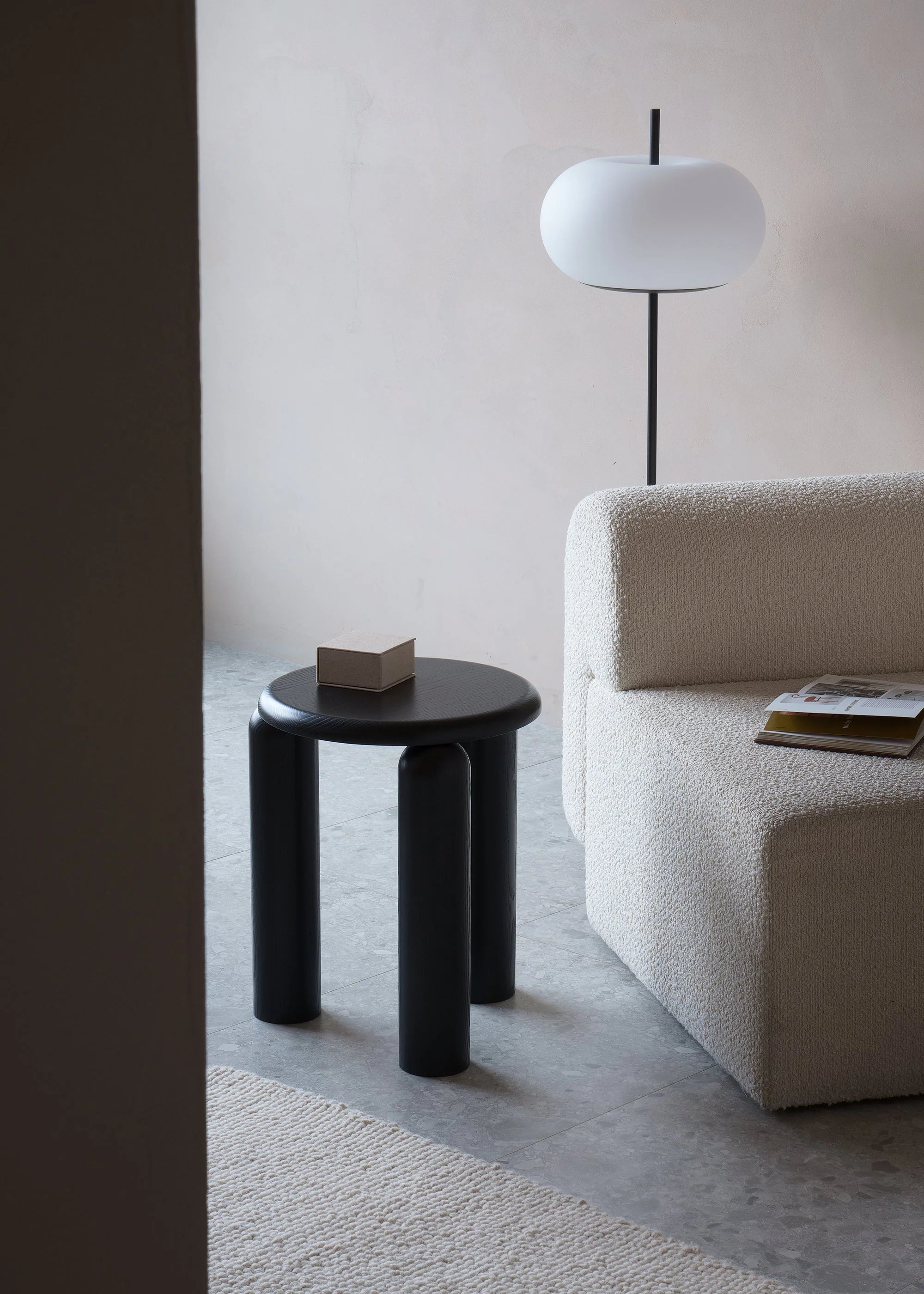 NEO Side Table Burgundy Ash Wood