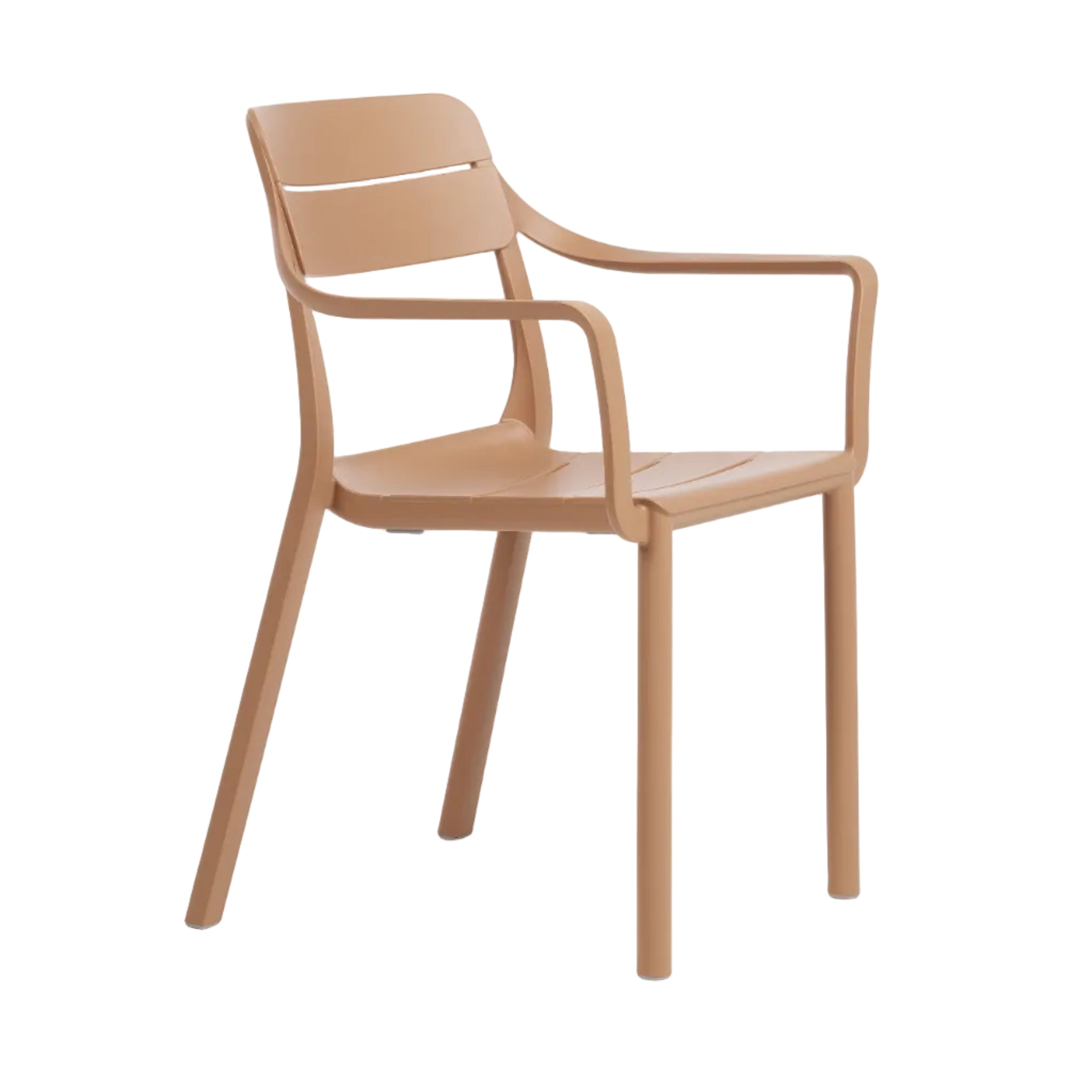 Outdoor chair with armrests CASSIA light brown