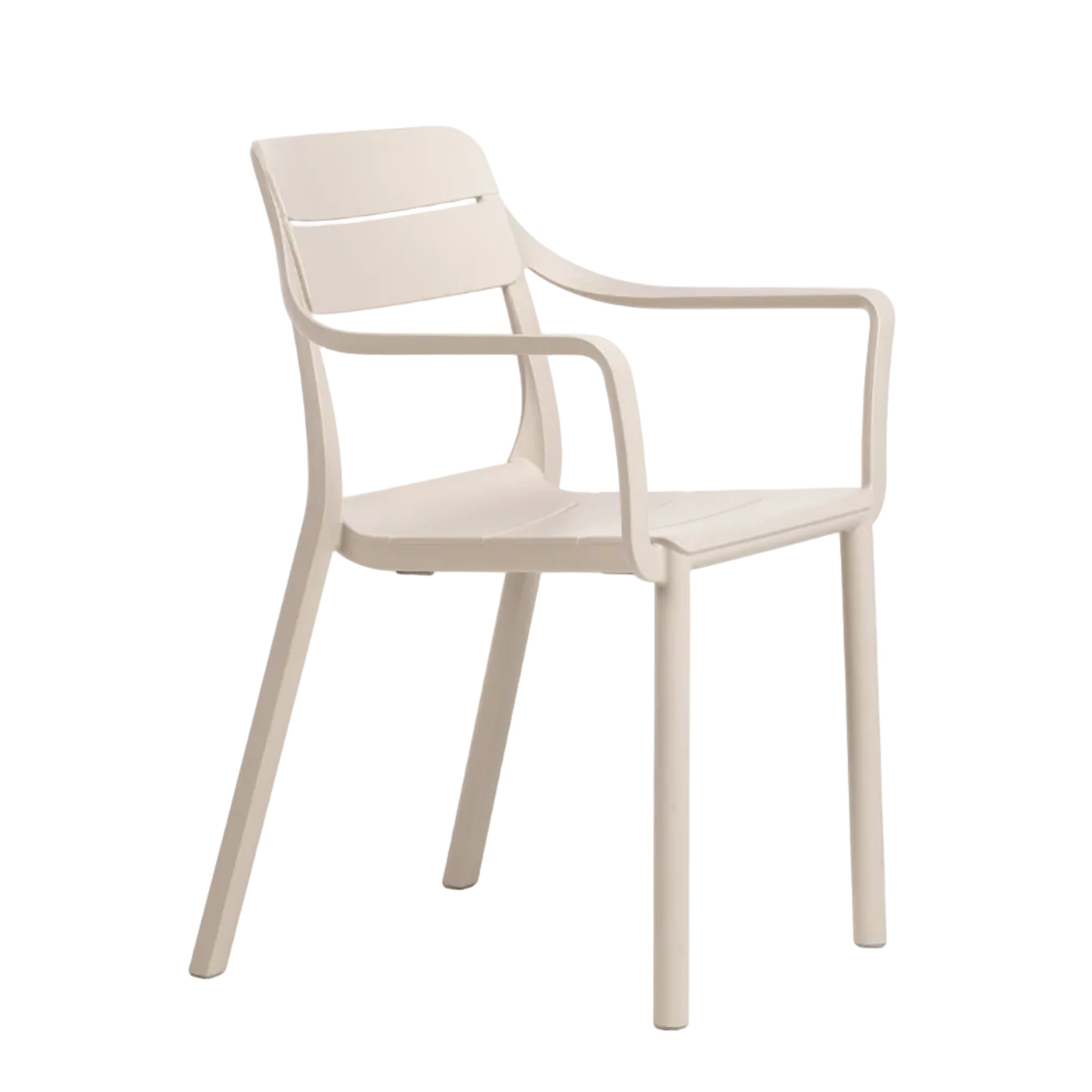 Beige outdoor chair with armrests CASSIA