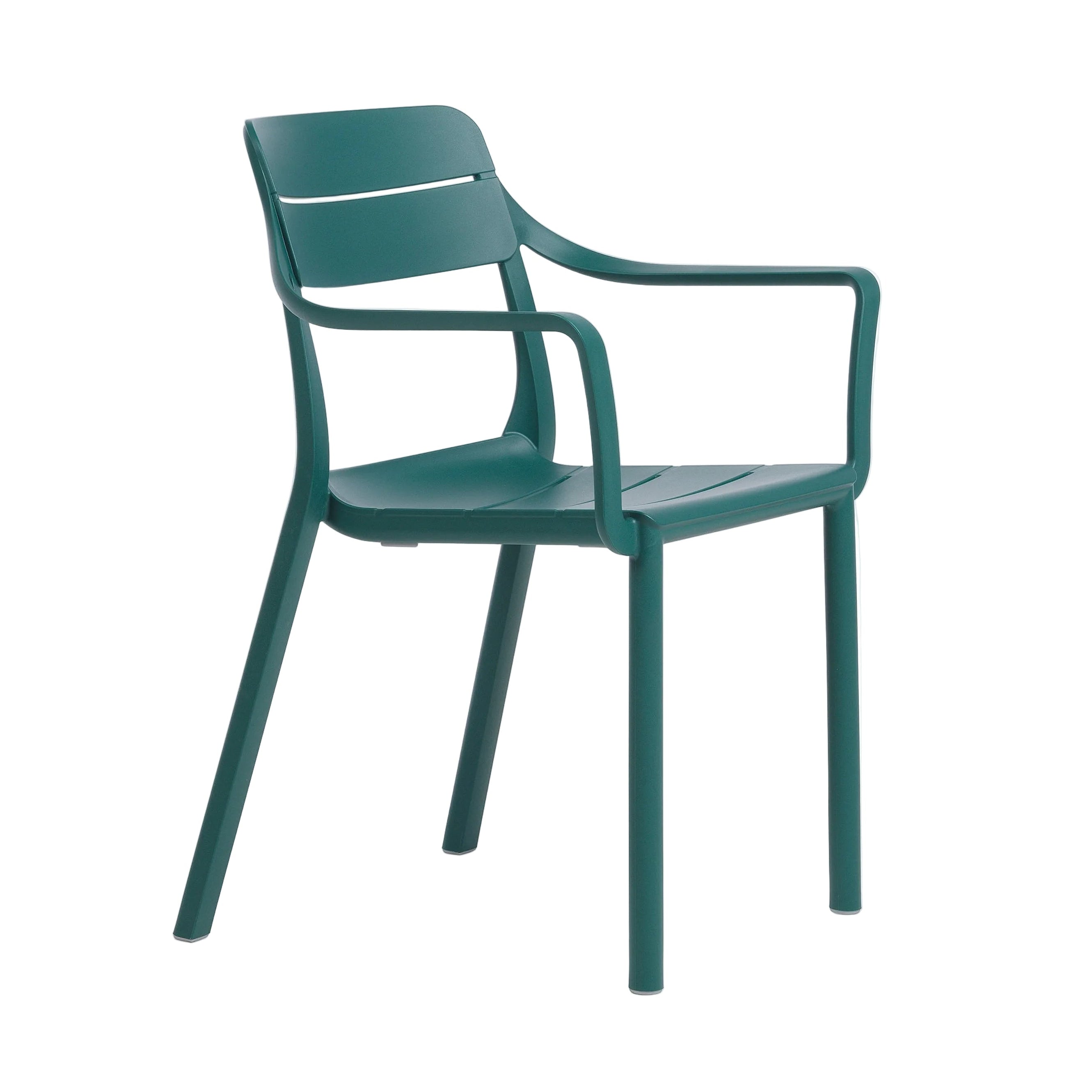 Turquoise outdoor chair with armrests CASSIA