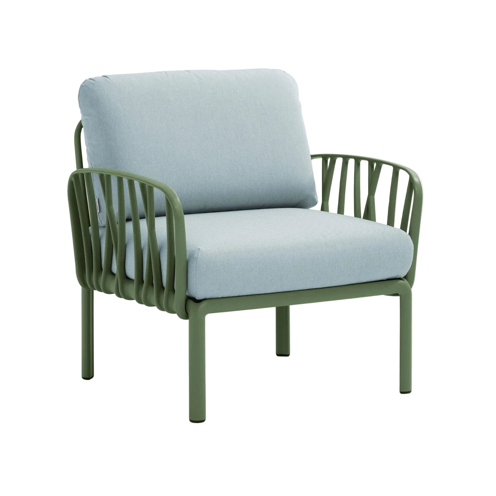 Záhradné kreslo KOMODO modré Sunbrella® s podstavou z agáve zelenej