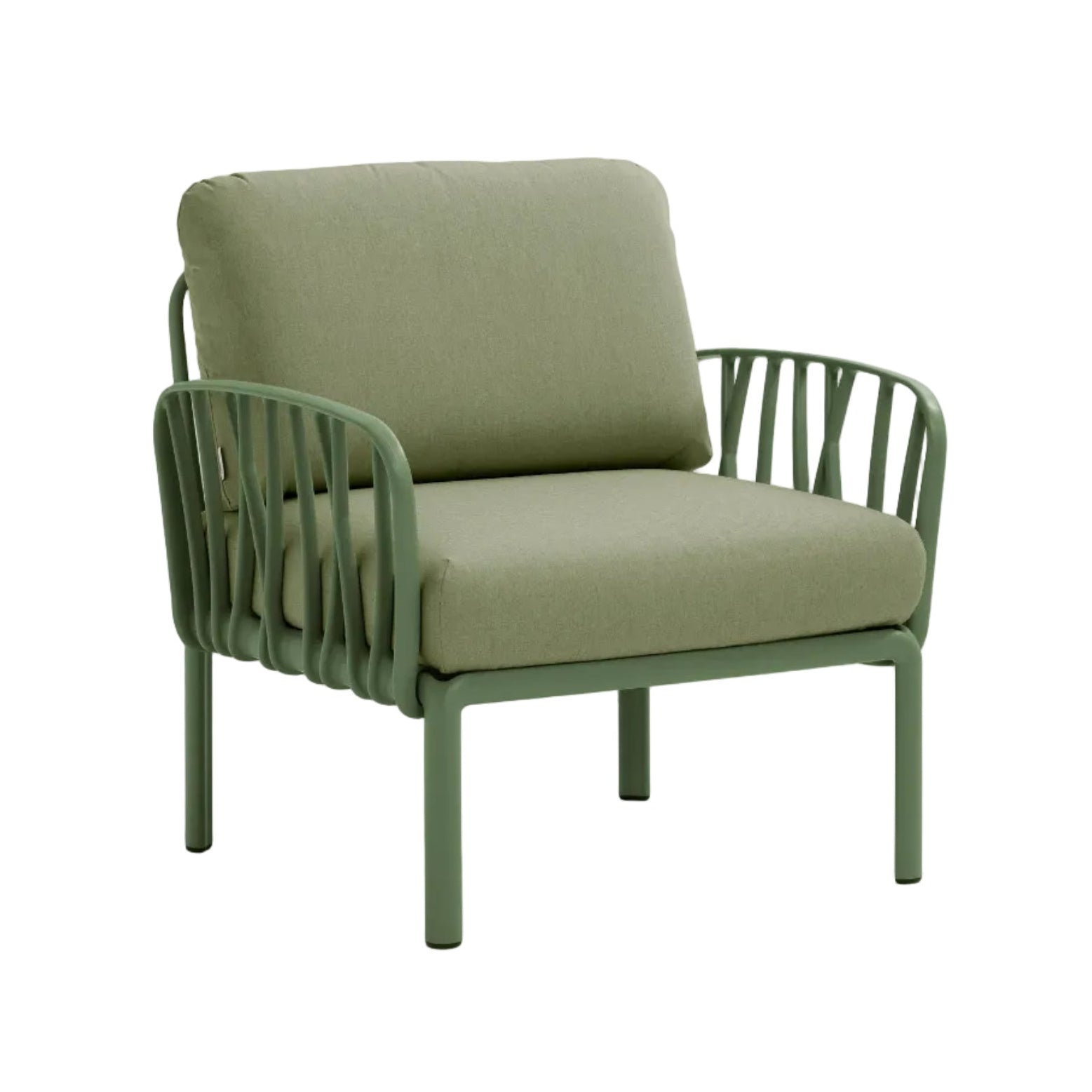 Outdoor Armchair KOMODO Dark Green Sunbrella® with Green Agave Base