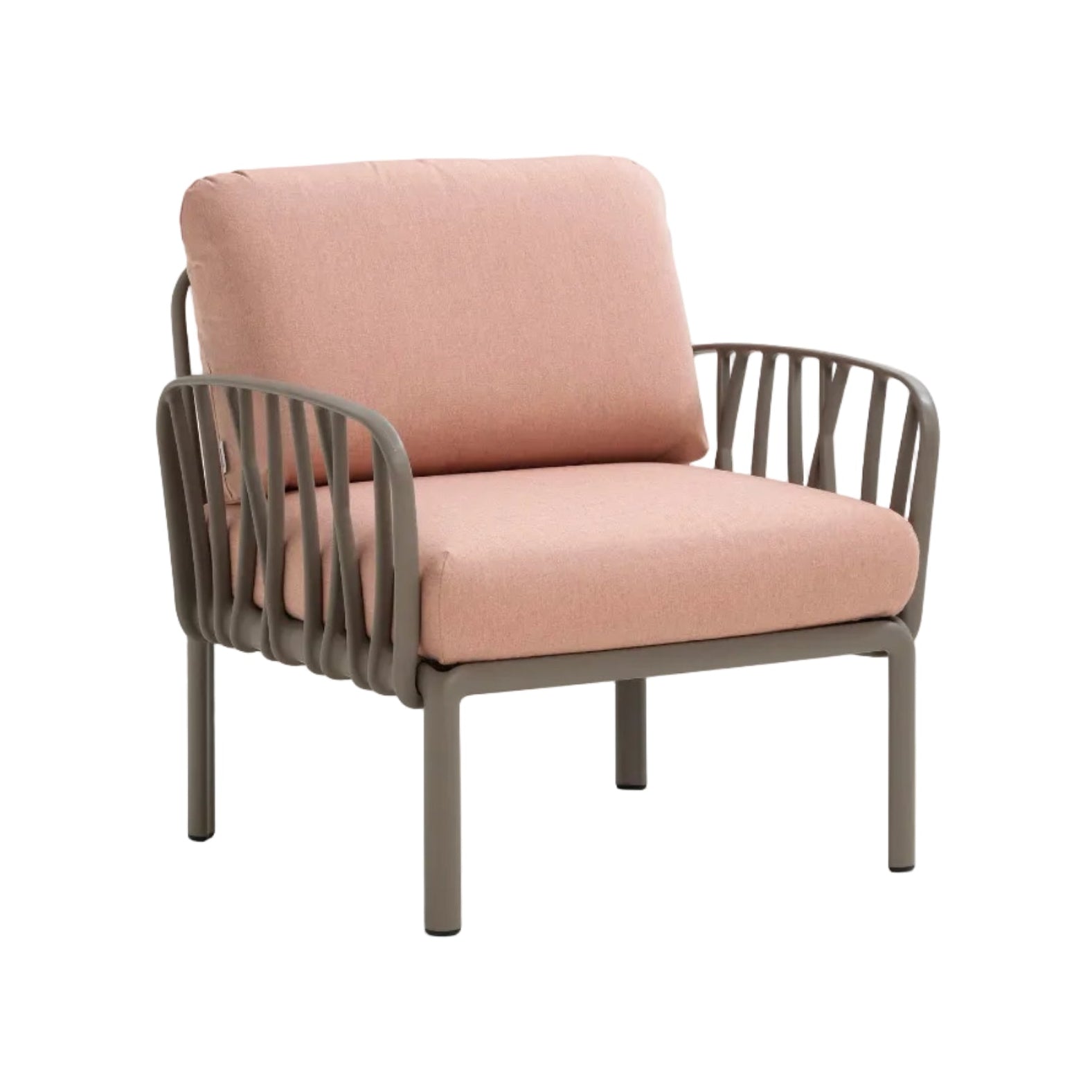 Outdoor Armchair KOMODO Pink with Taupe Base