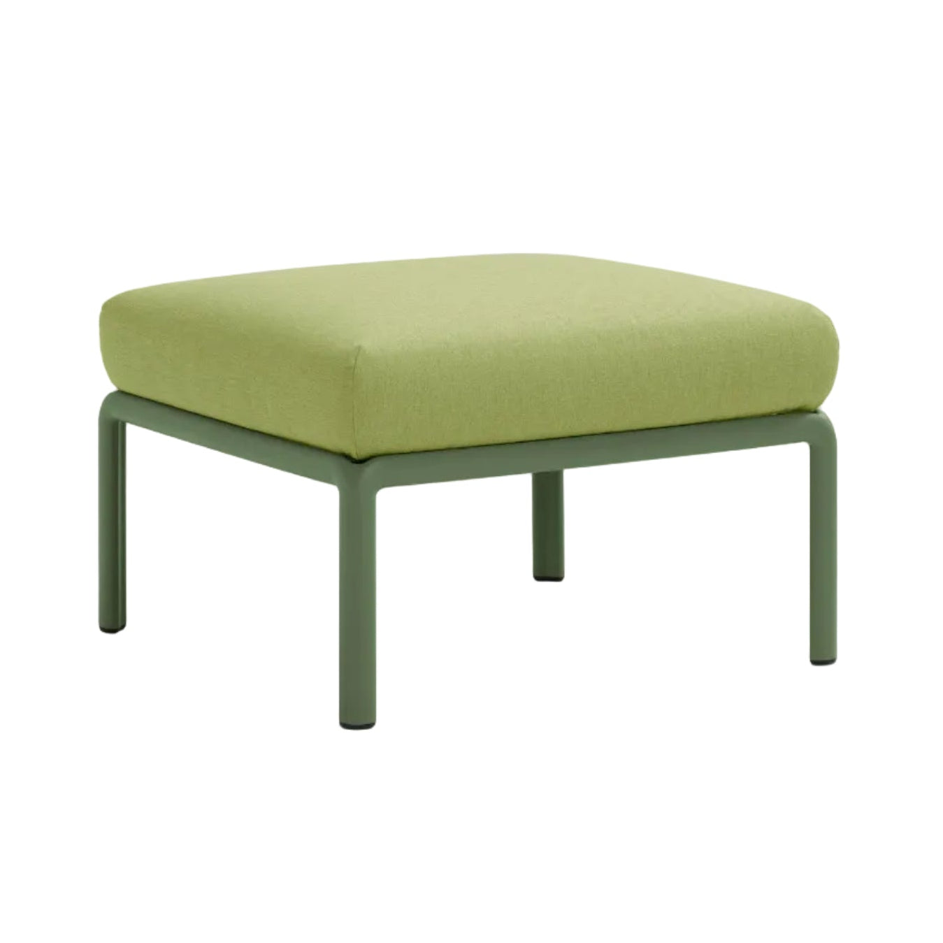 Zelený vonkajší puf KOMODO Sunbrella® s agávovou zelenou základňou