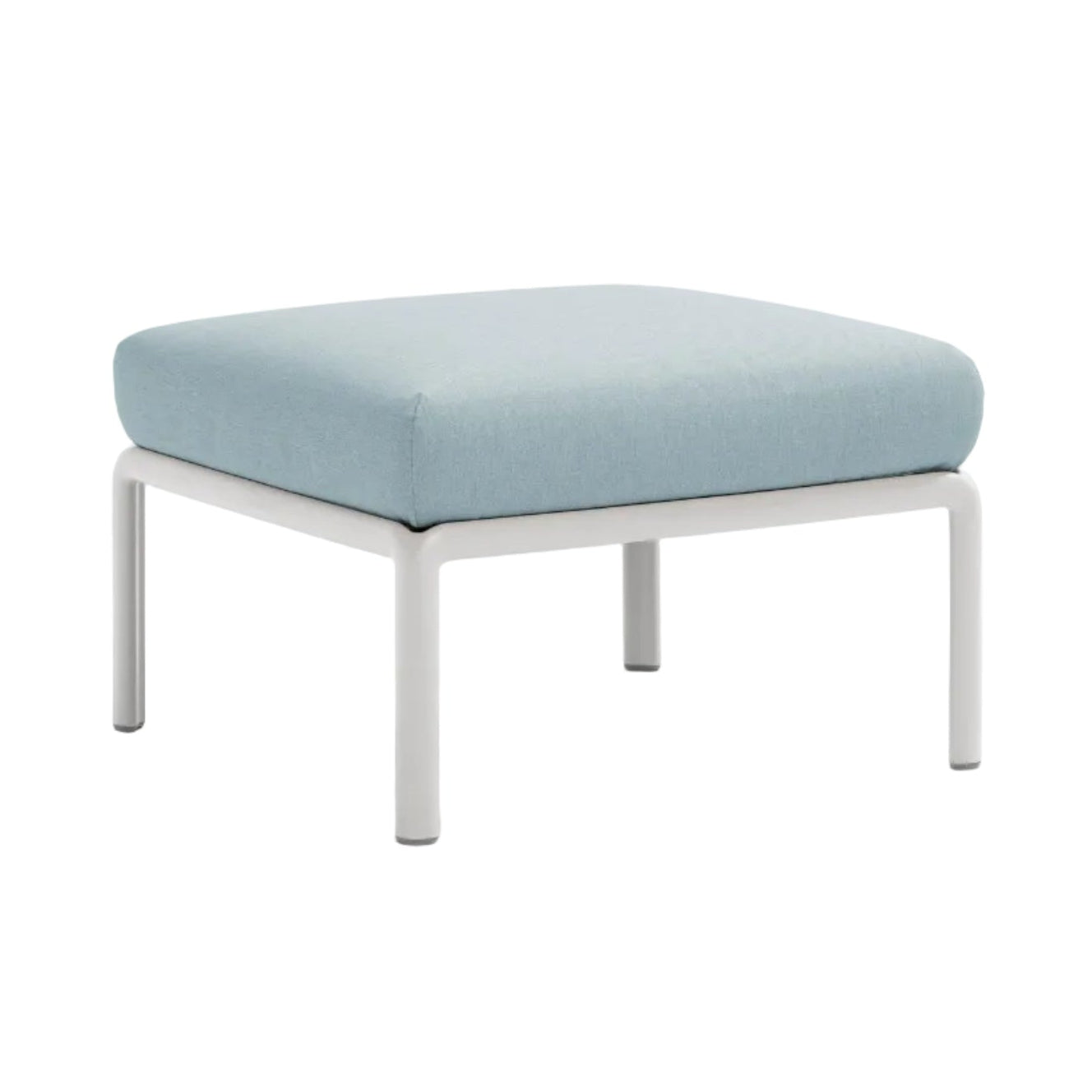 Exteriérový puf KOMODO modrý Sunbrella® s bielym podstavcom