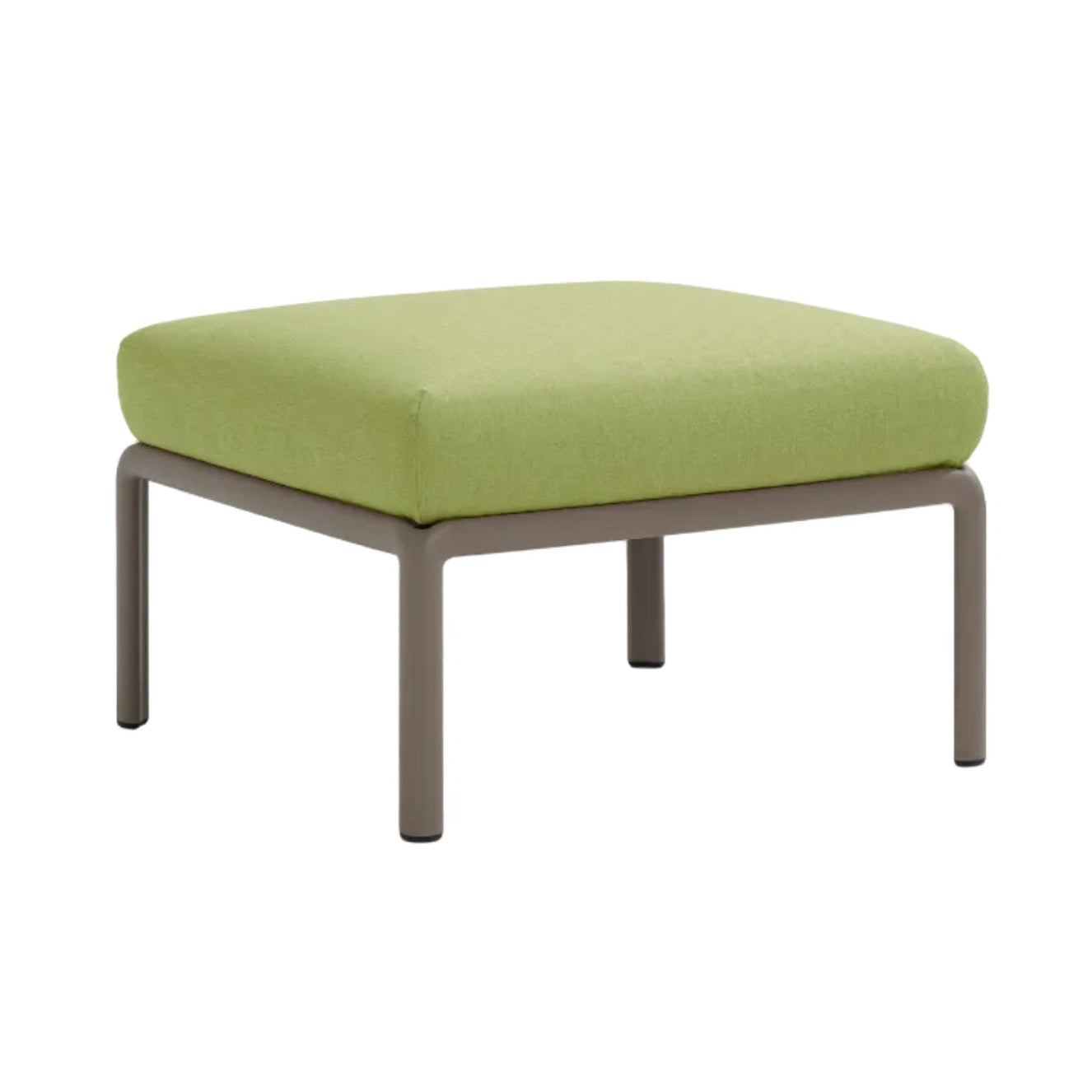 Zelený vonkajší puf KOMODO z materiálu Sunbrella® s taupe základňou
