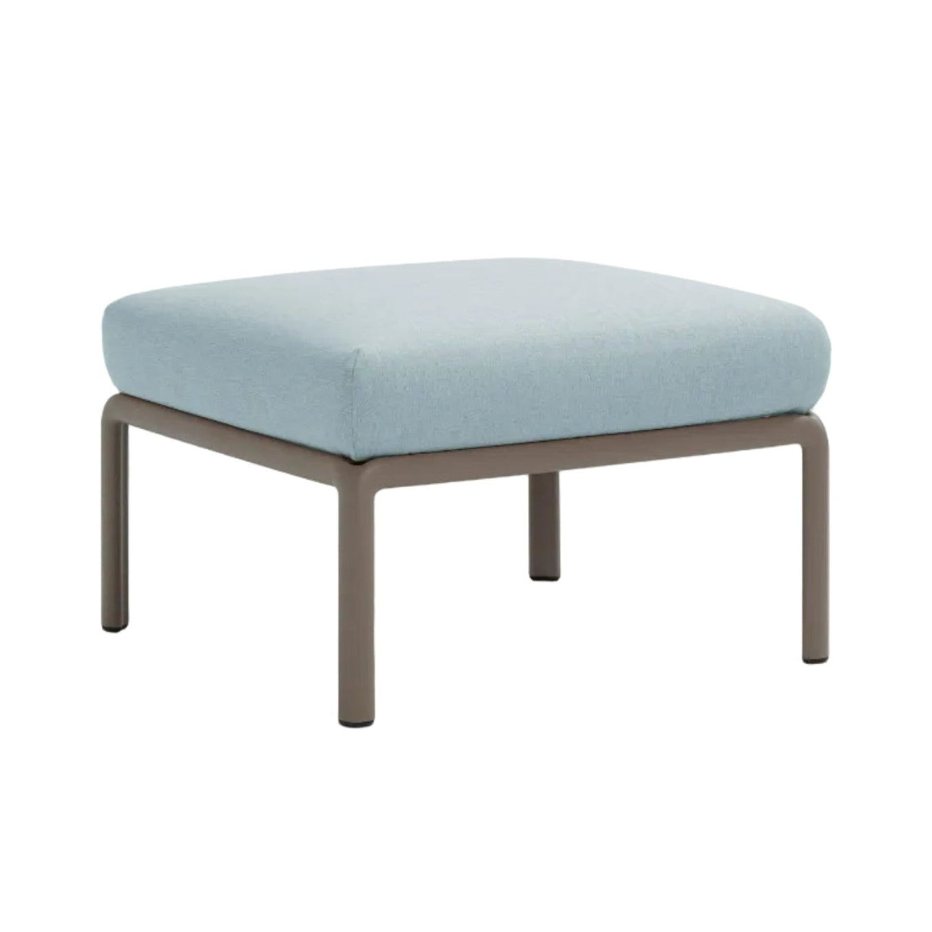 Exteriérový puf KOMODO modrý Sunbrella® s taupe základňou